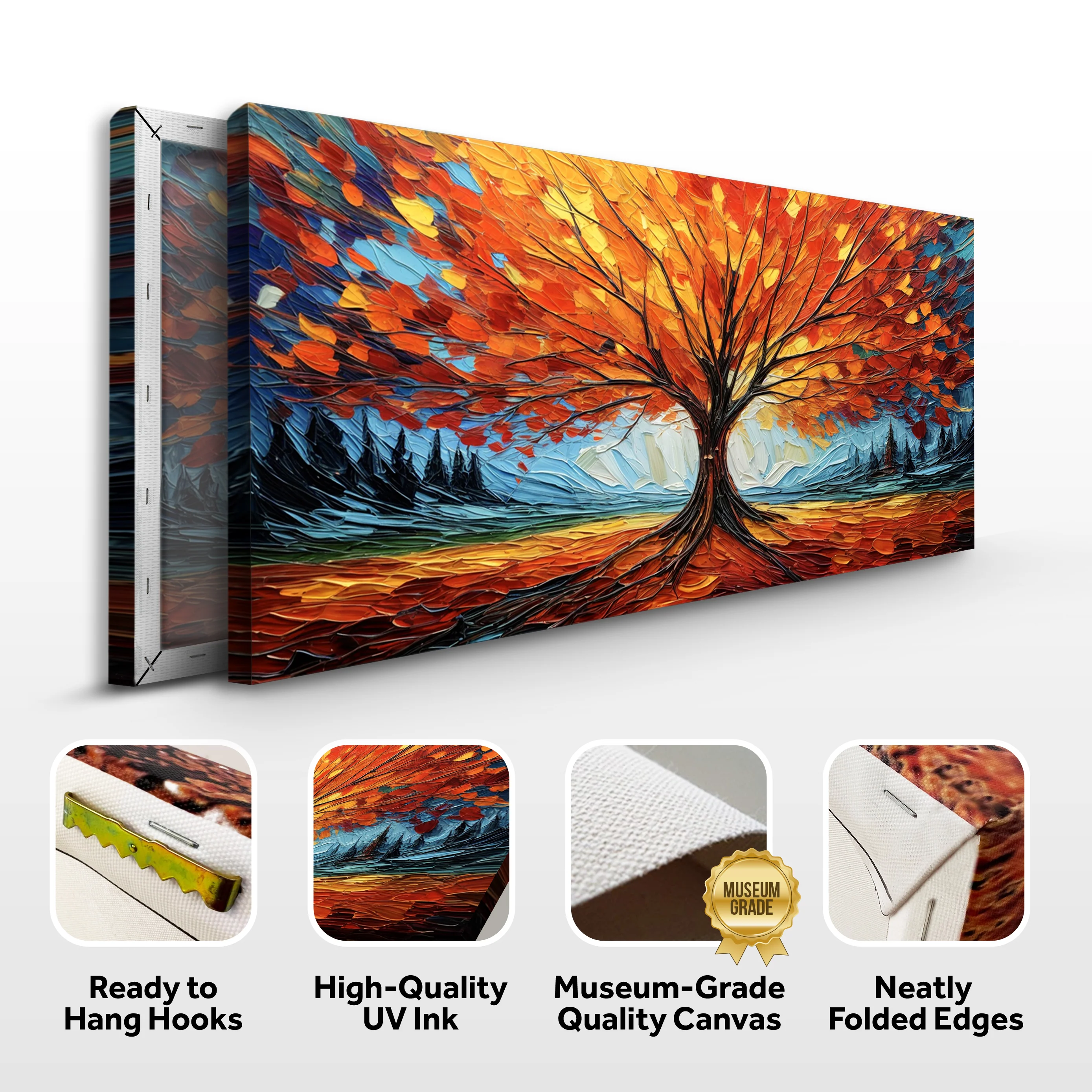 Autumn Fire Impasto Wall Art - Image 8