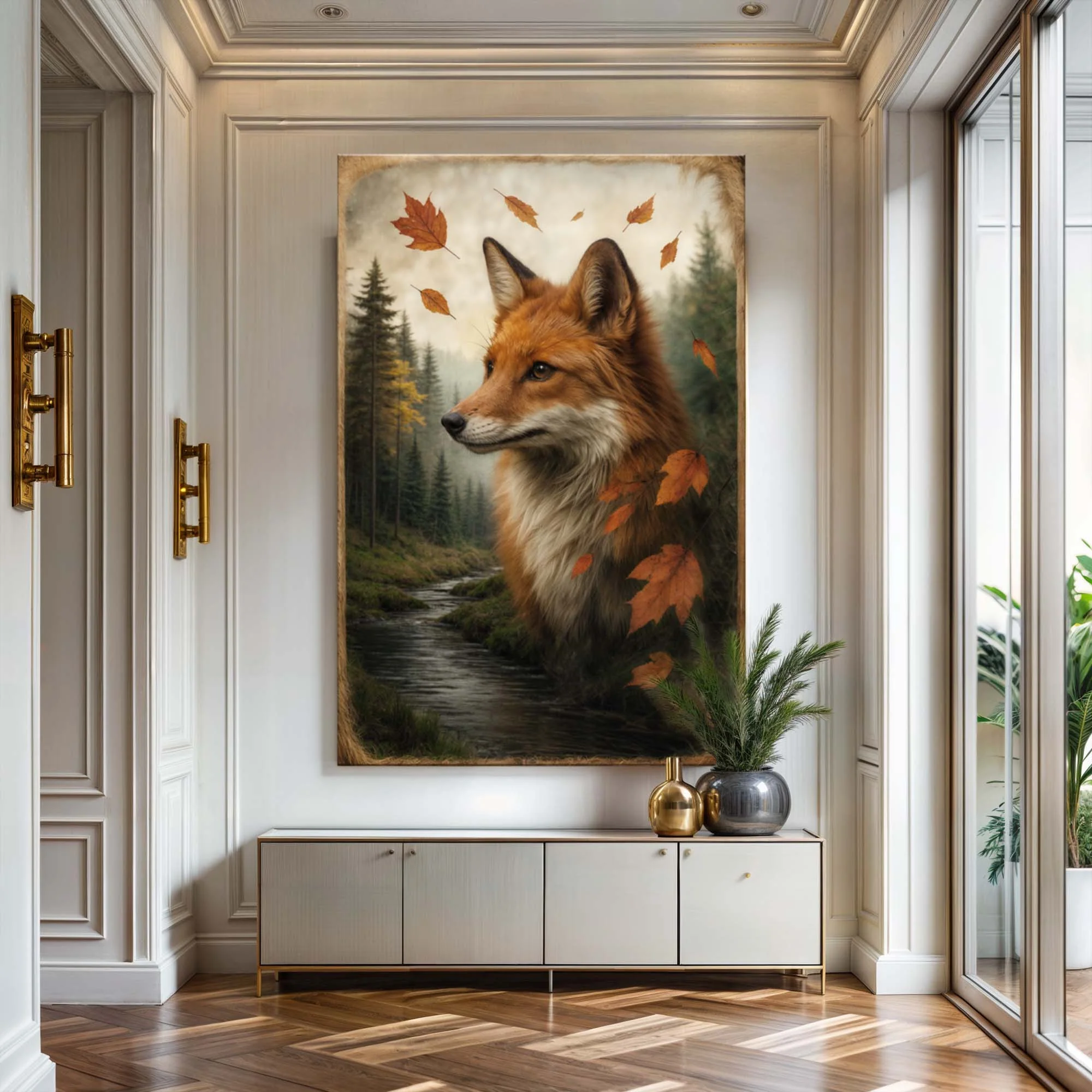 Autumn Fox Double Exposure Wall Art - Image 4