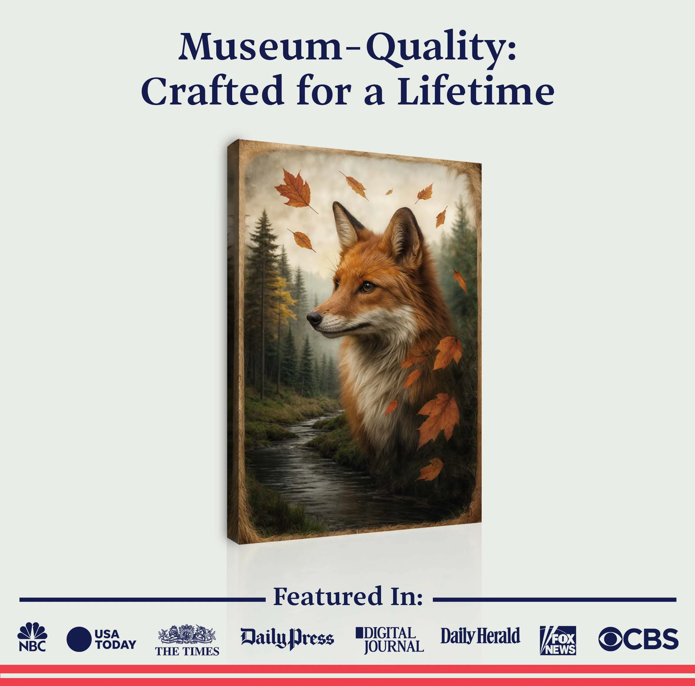 Autumn Fox Double Exposure Wall Art - Image 6