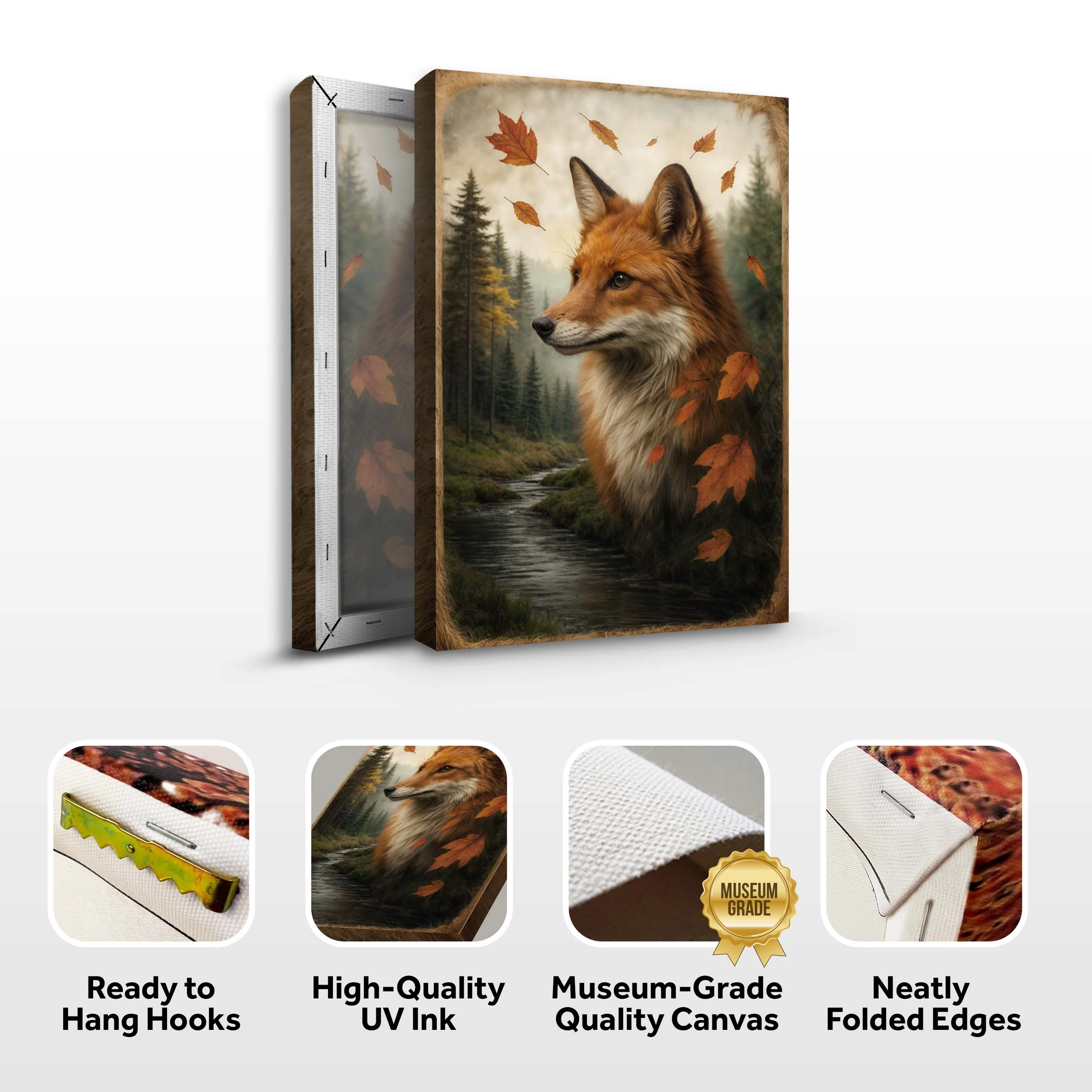 Autumn Fox Double Exposure Wall Art - Image 8