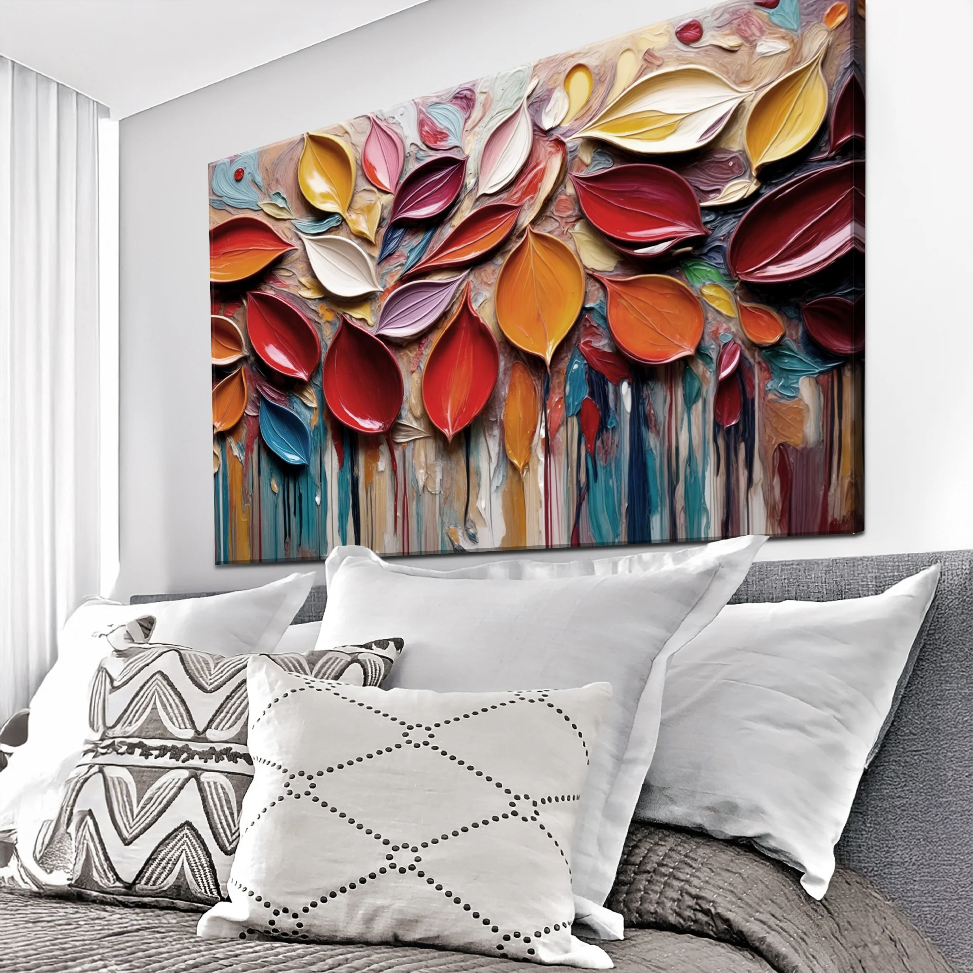 Autumn Rain Impasto Wall Art - Image 3