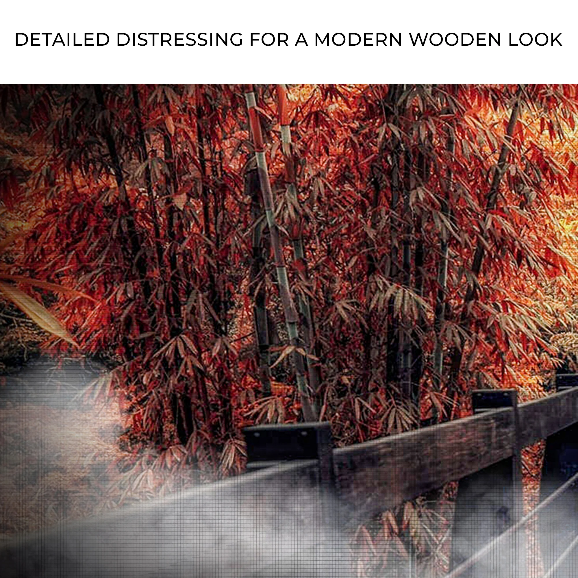 Autumn Walk On A Footbridge Canvas Wall Art - Image 4