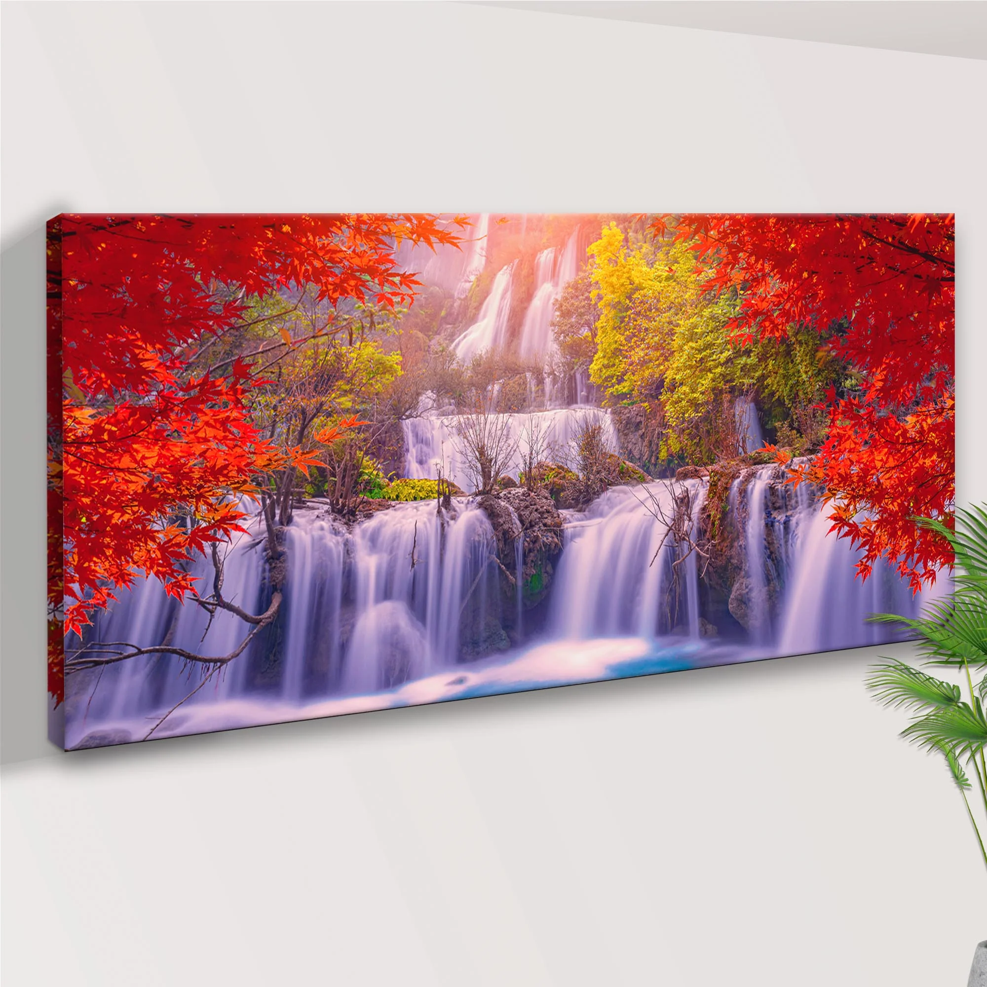 Autumn Waterfalls Canvas Wall Art - Image 2