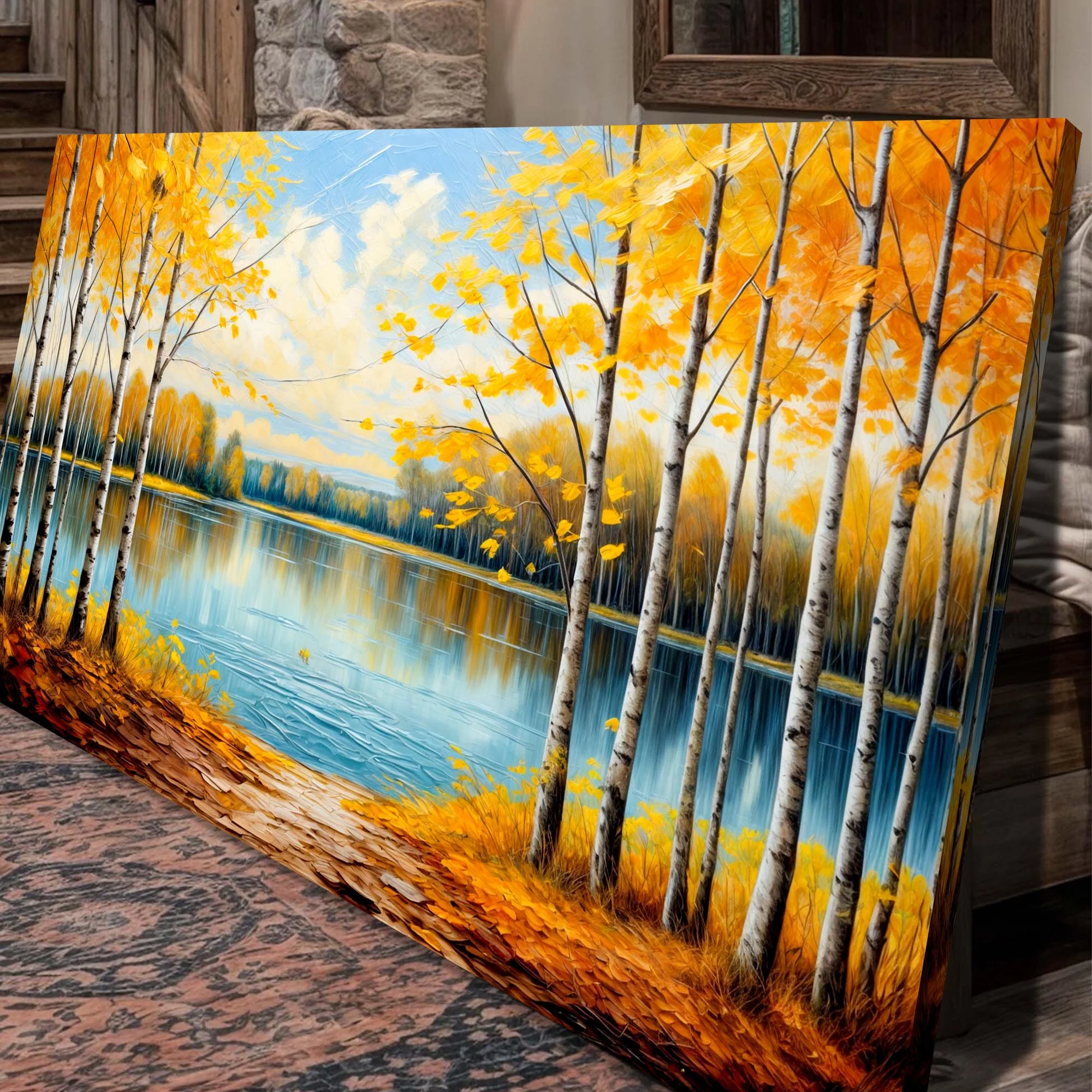 Autumn Whispers Impasto Wall Art - Image 5