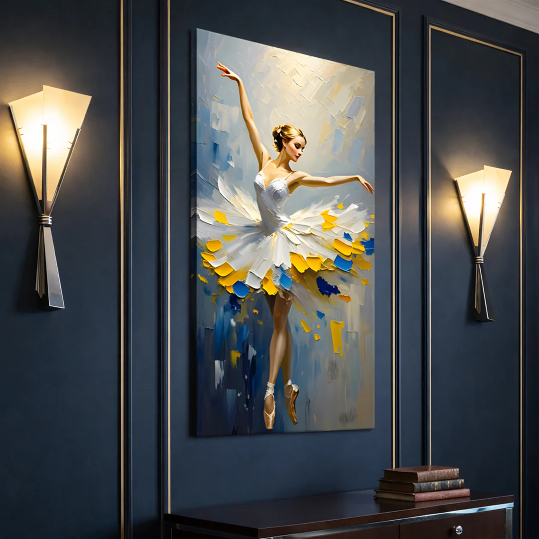 Ballerina in Blue & Gold Wall Art - Image 4