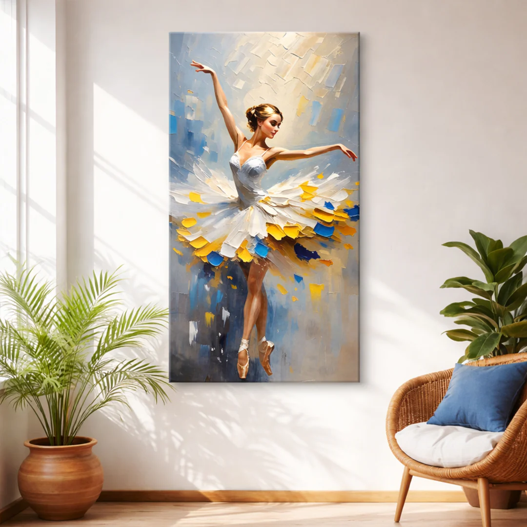 Ballerina in Blue & Gold Wall Art - Image 5