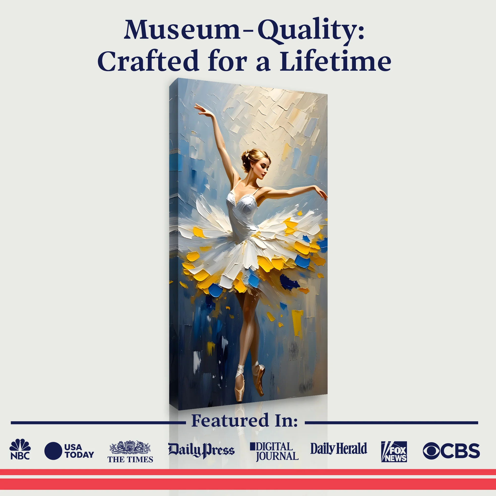 Ballerina in Blue & Gold Wall Art - Image 7