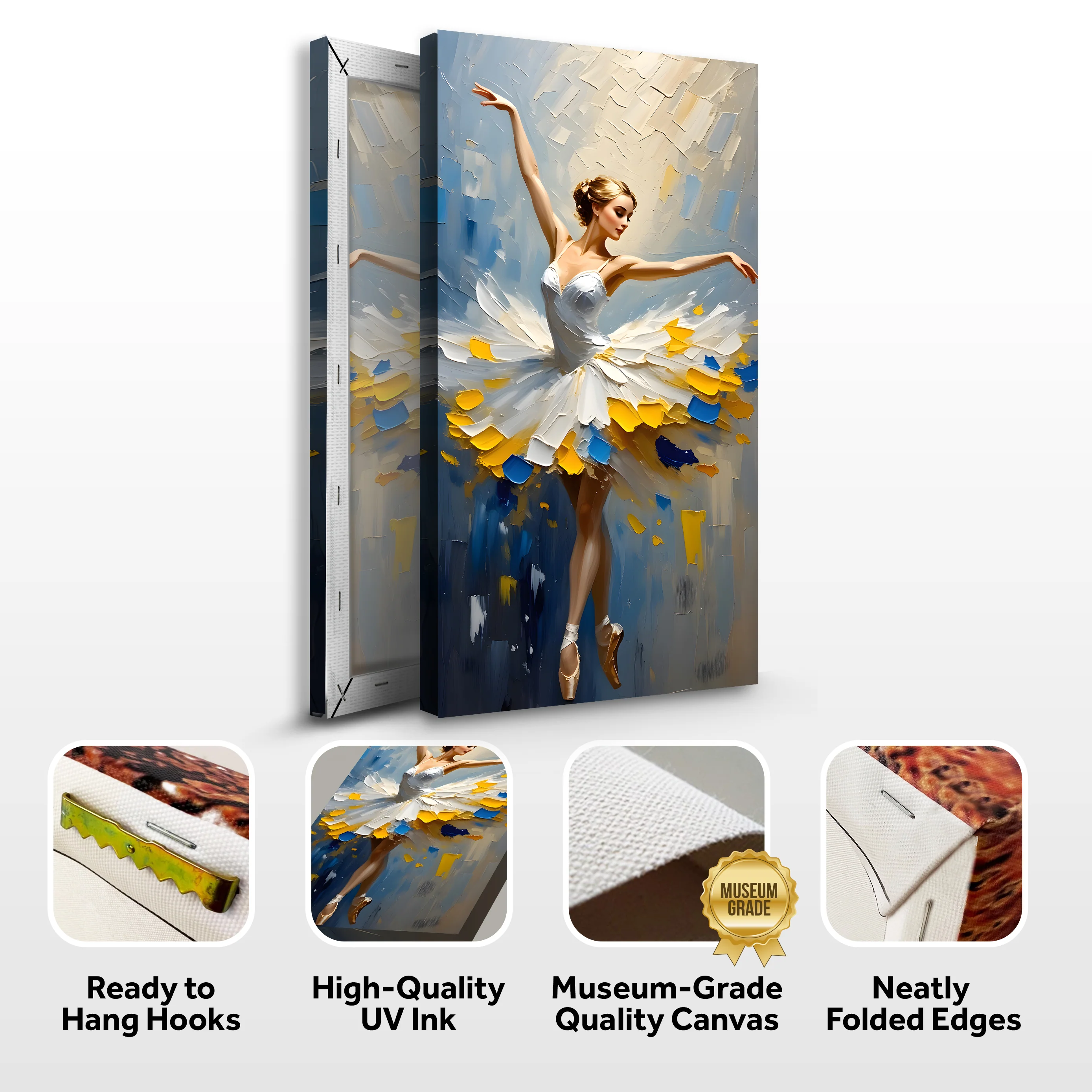 Ballerina in Blue & Gold Wall Art - Image 9