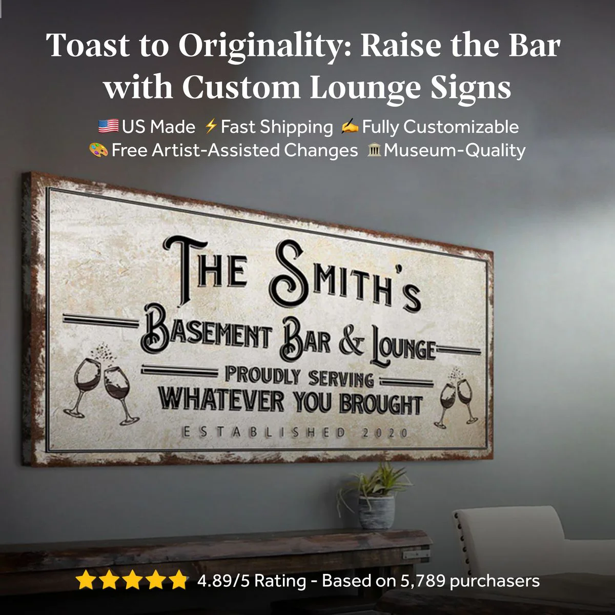 Basement Bar And Lounge Sign - Image 3