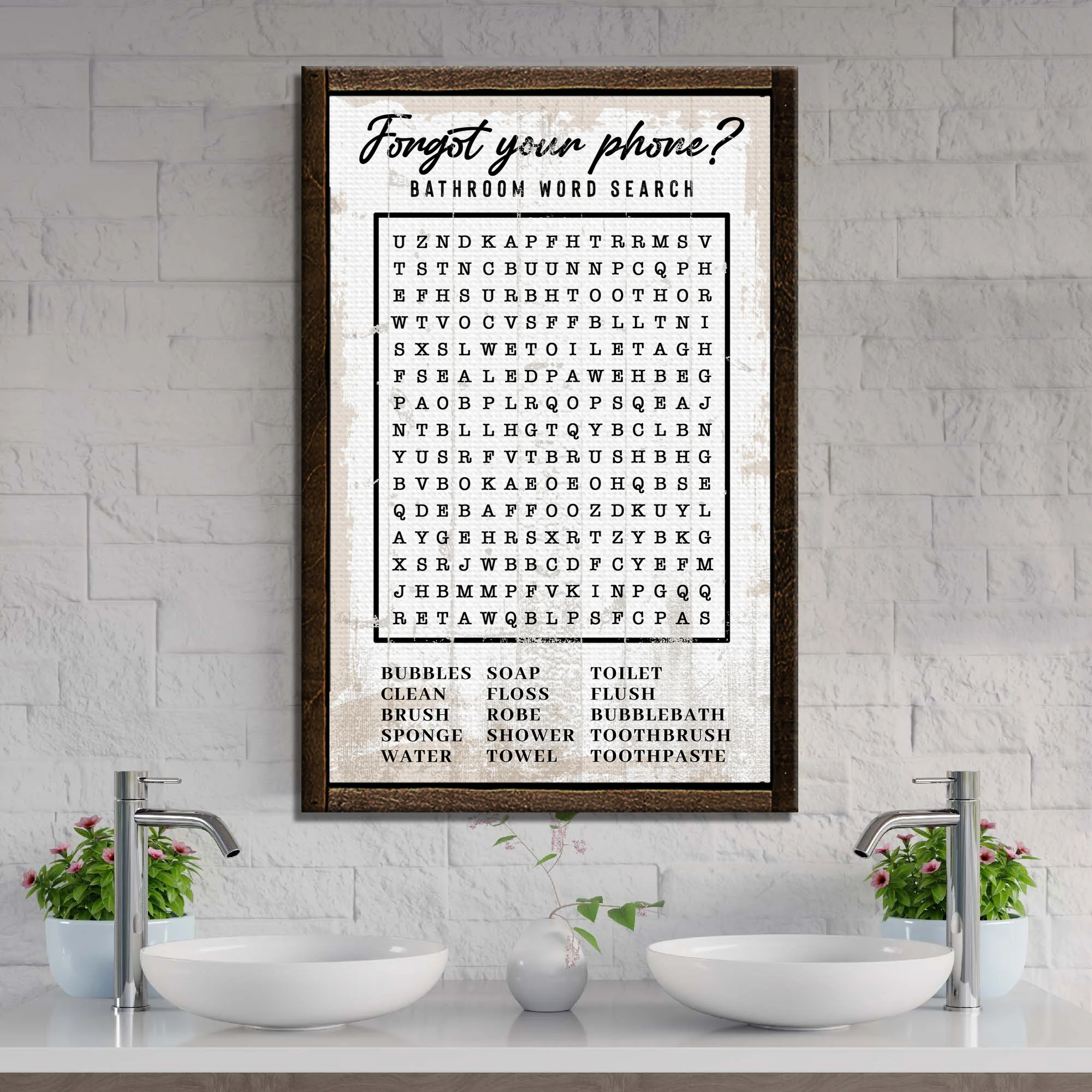 Bathroom Word Search Sign - Image 3