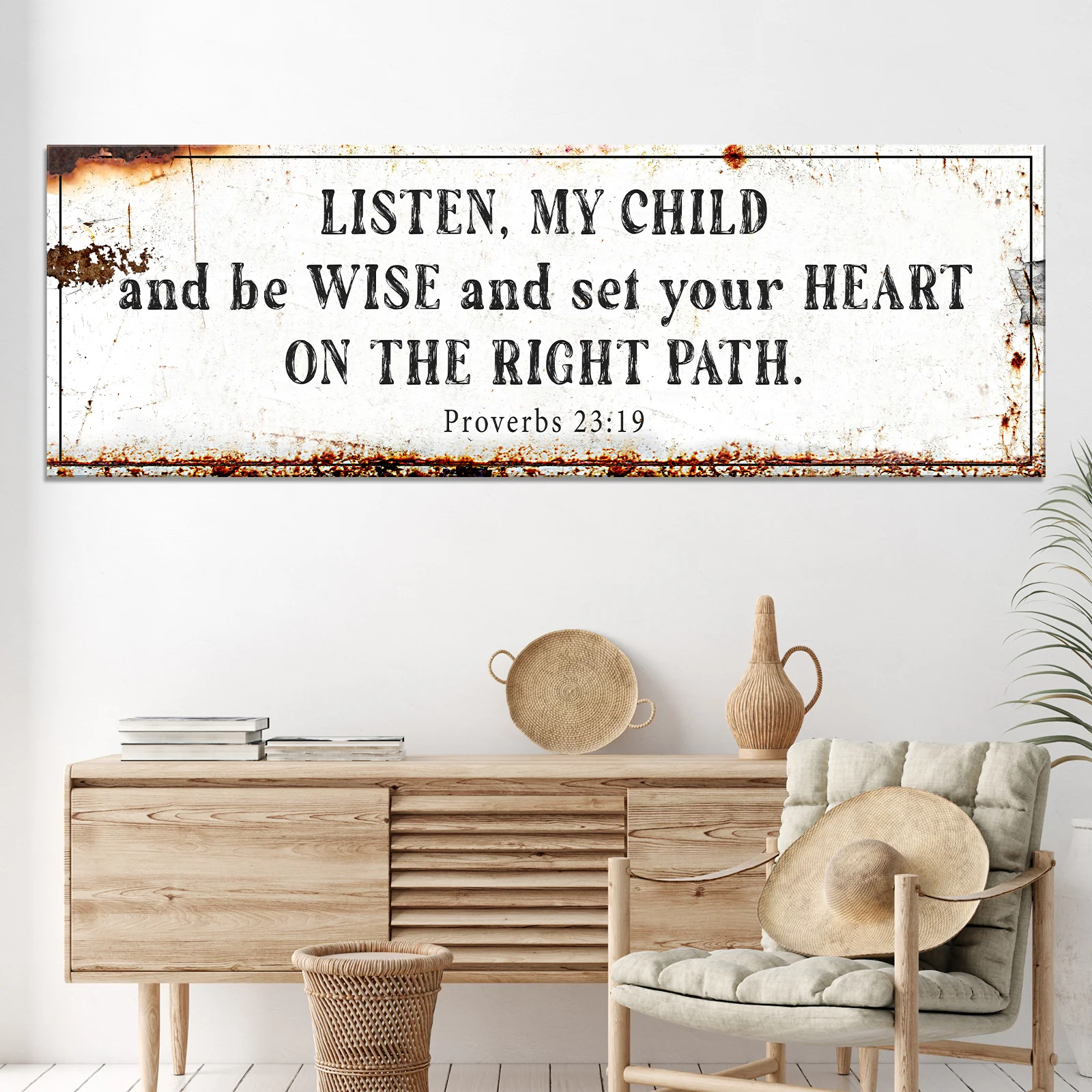 Be Wise and Set Your Heart on The Right Path - Proverbs 23:19 Faith Sign - Image 5