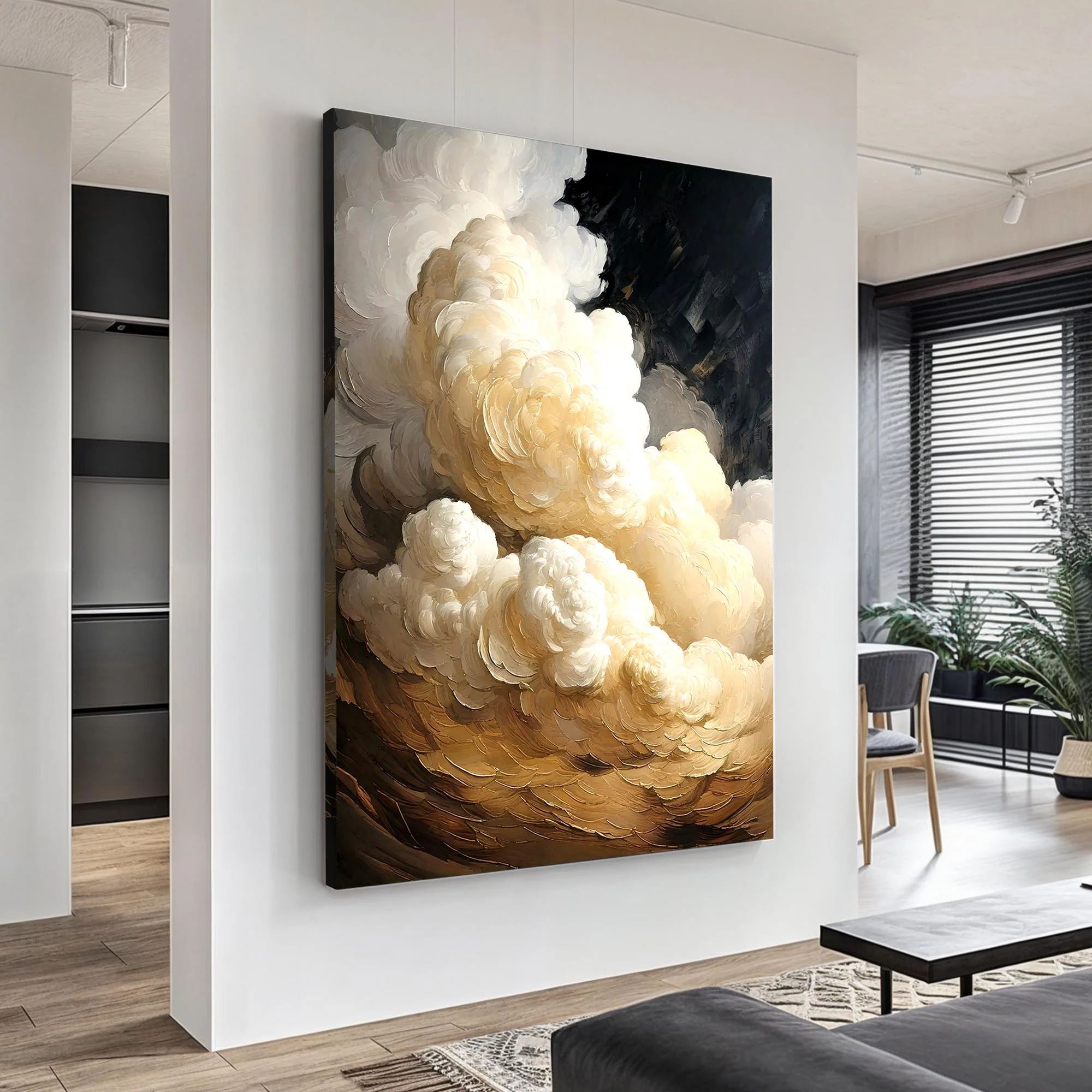 Beige Cloud Abstract Wall Art - Image 4
