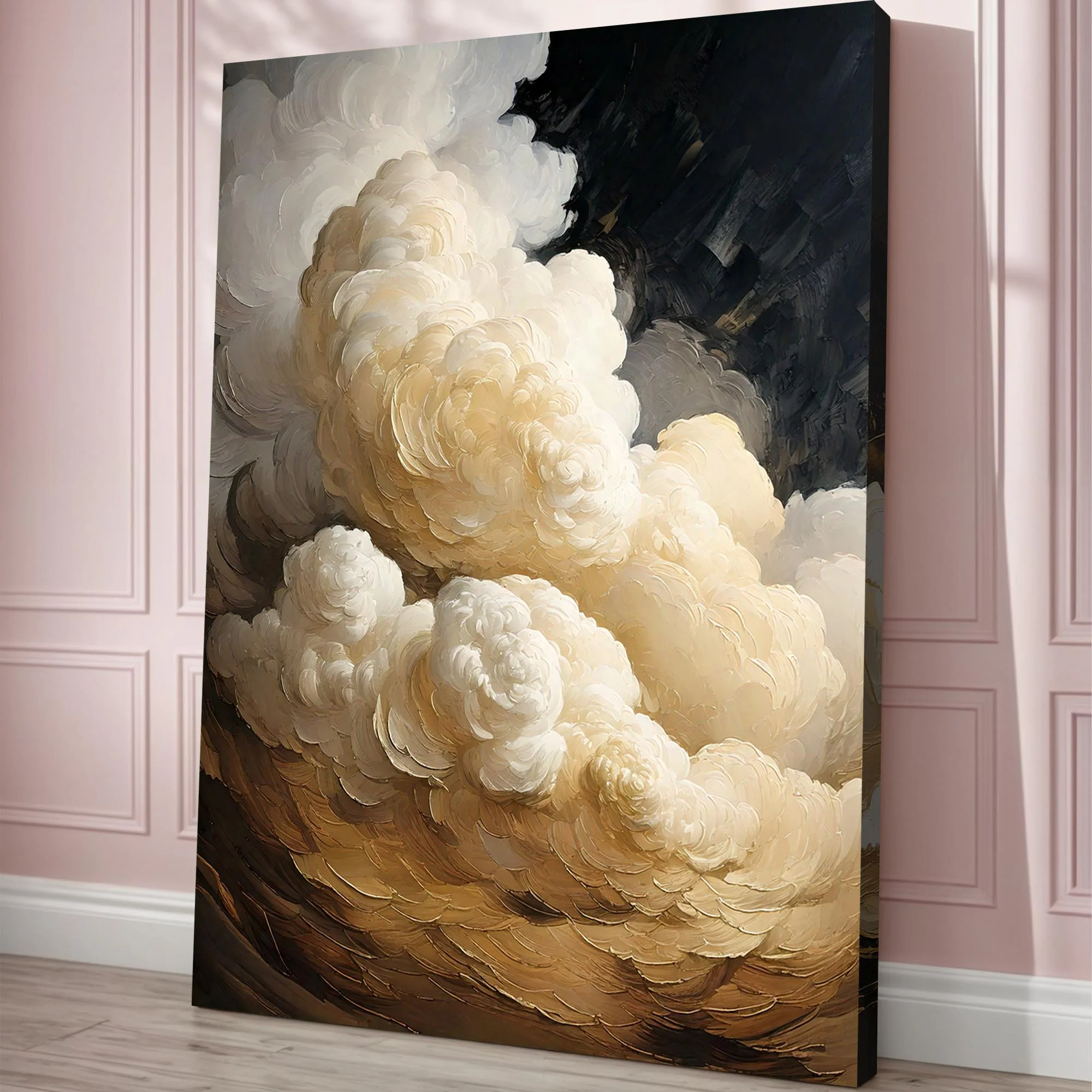 Beige Cloud Abstract Wall Art - Image 5