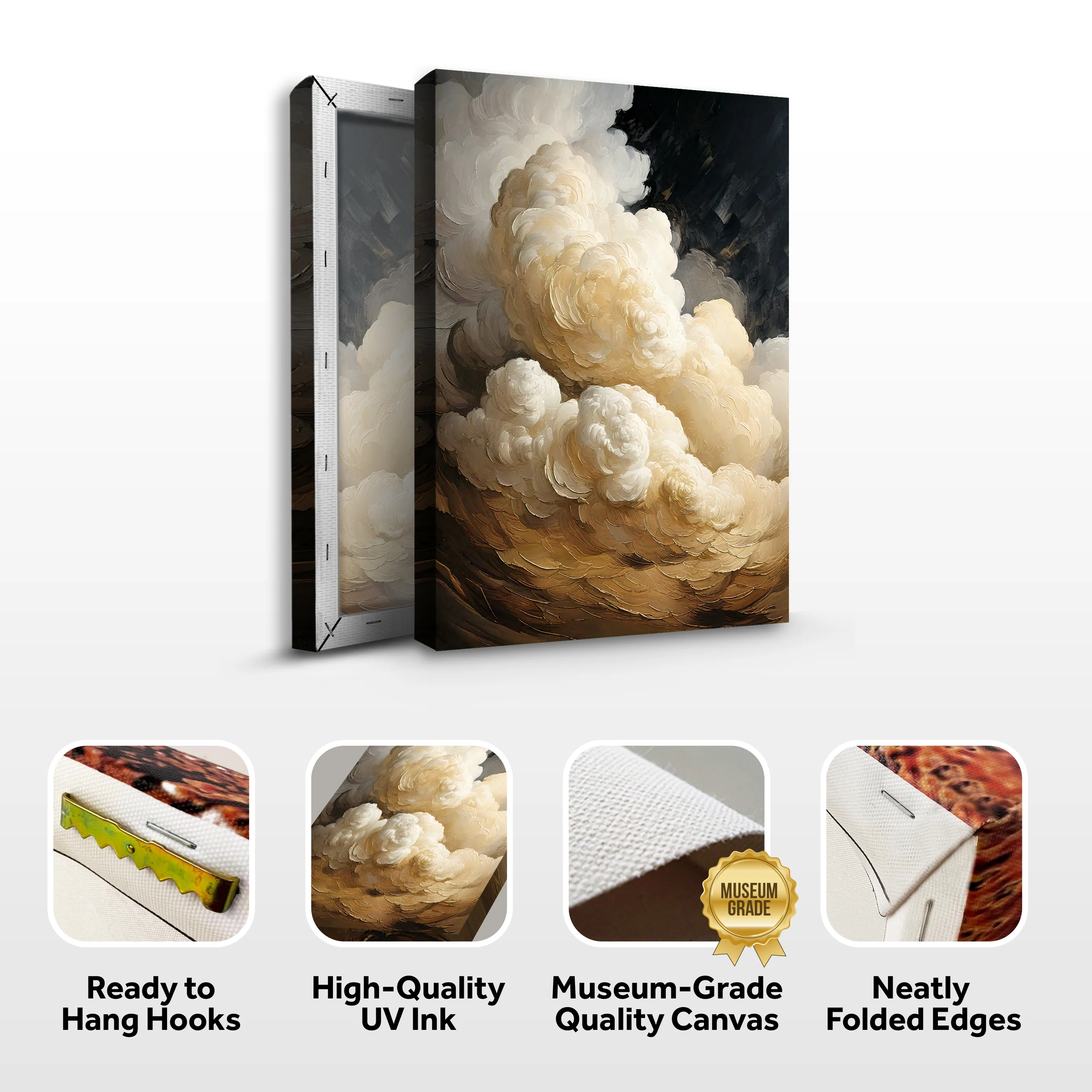 Beige Cloud Abstract Wall Art - Image 8