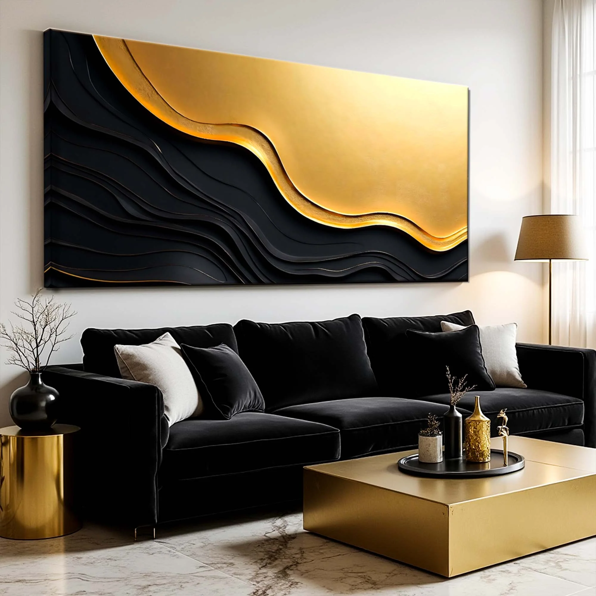 Black And Gold Minimalist Abstract V - Image 5