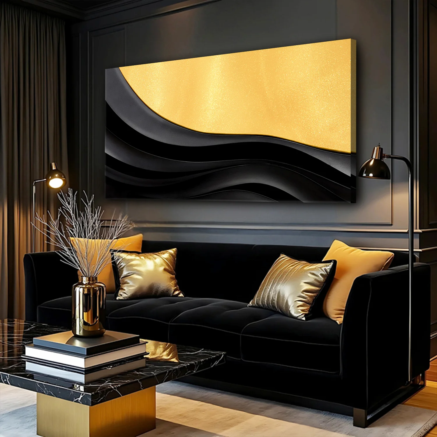 Black And Gold Minimalist Abstract VIII - Image 3