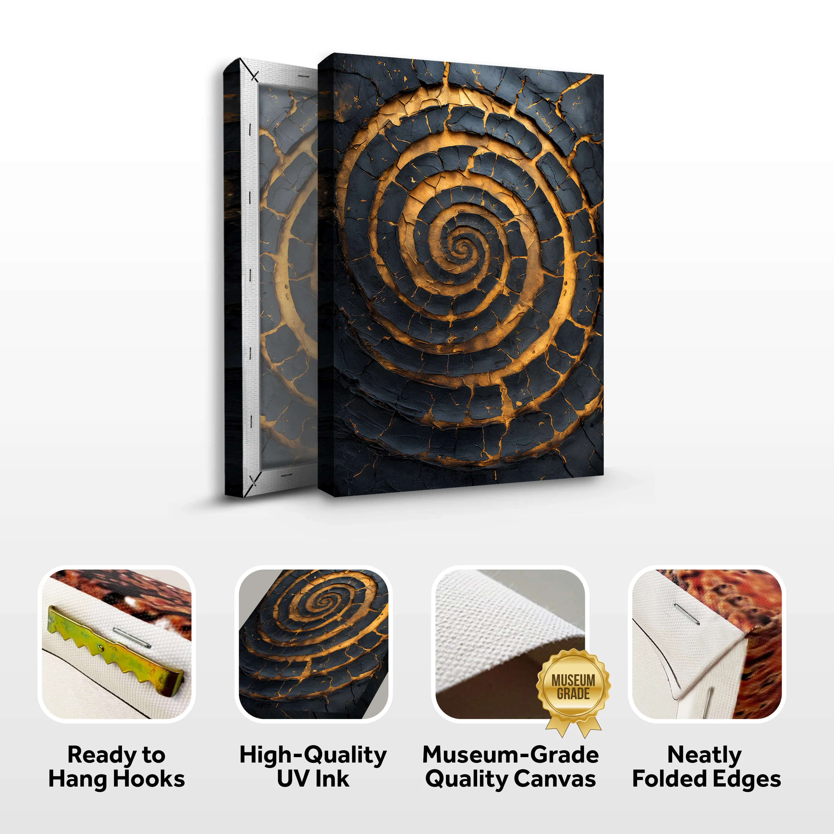Black and Gold Spiral Wall Art - Image 8