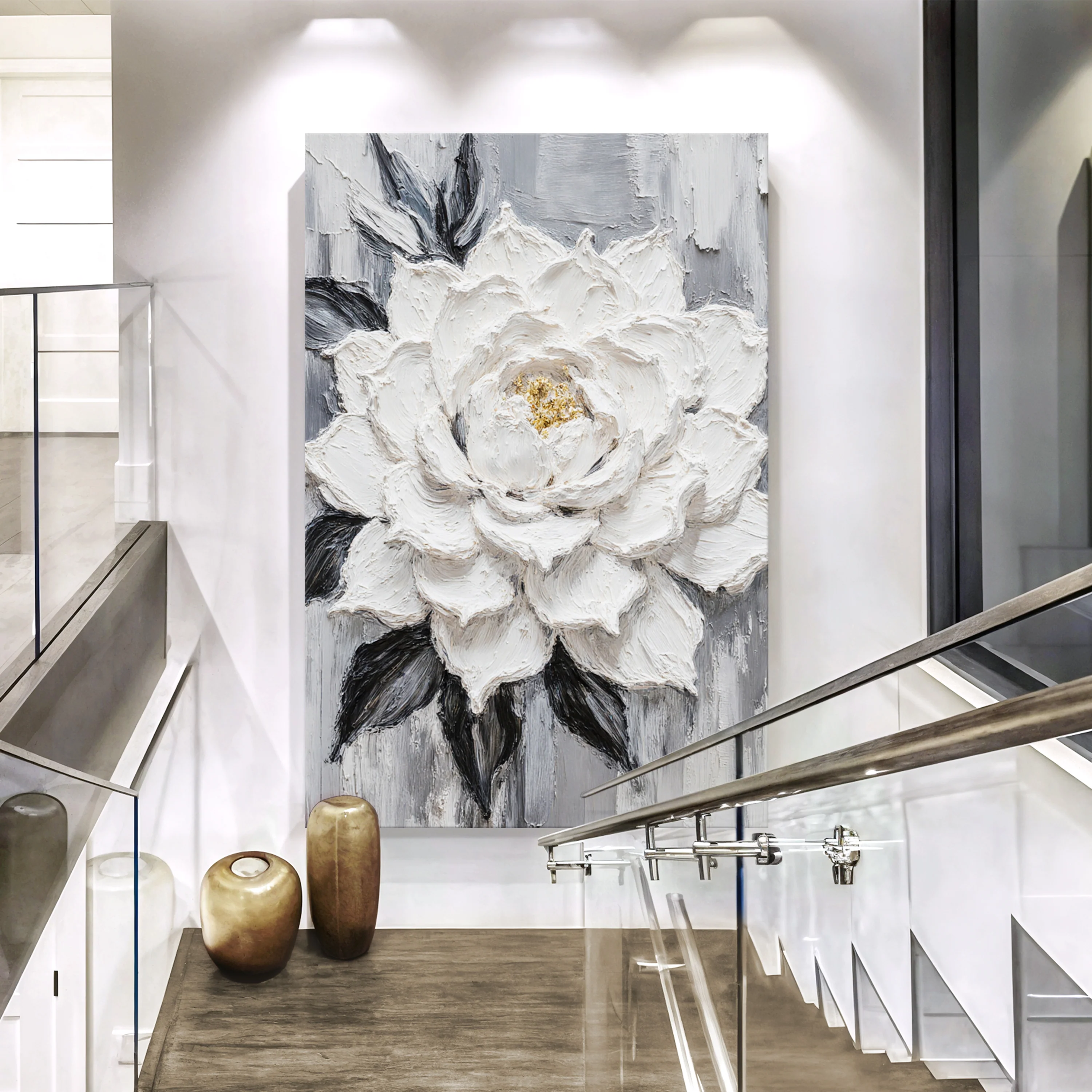 Black and White Floral Wall Art - Image 3