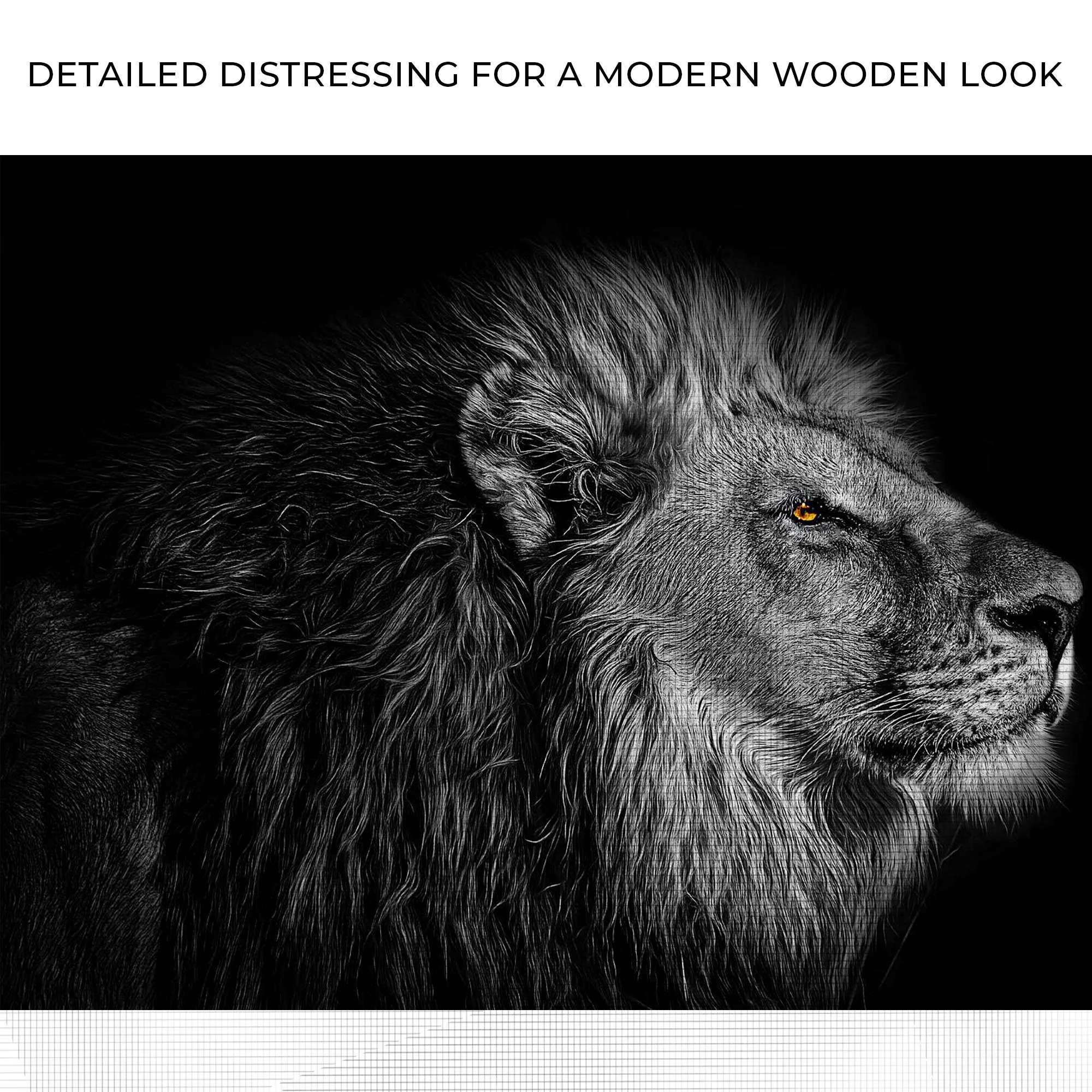 Black And White Lion Head Canvas Wall Art - Image 4