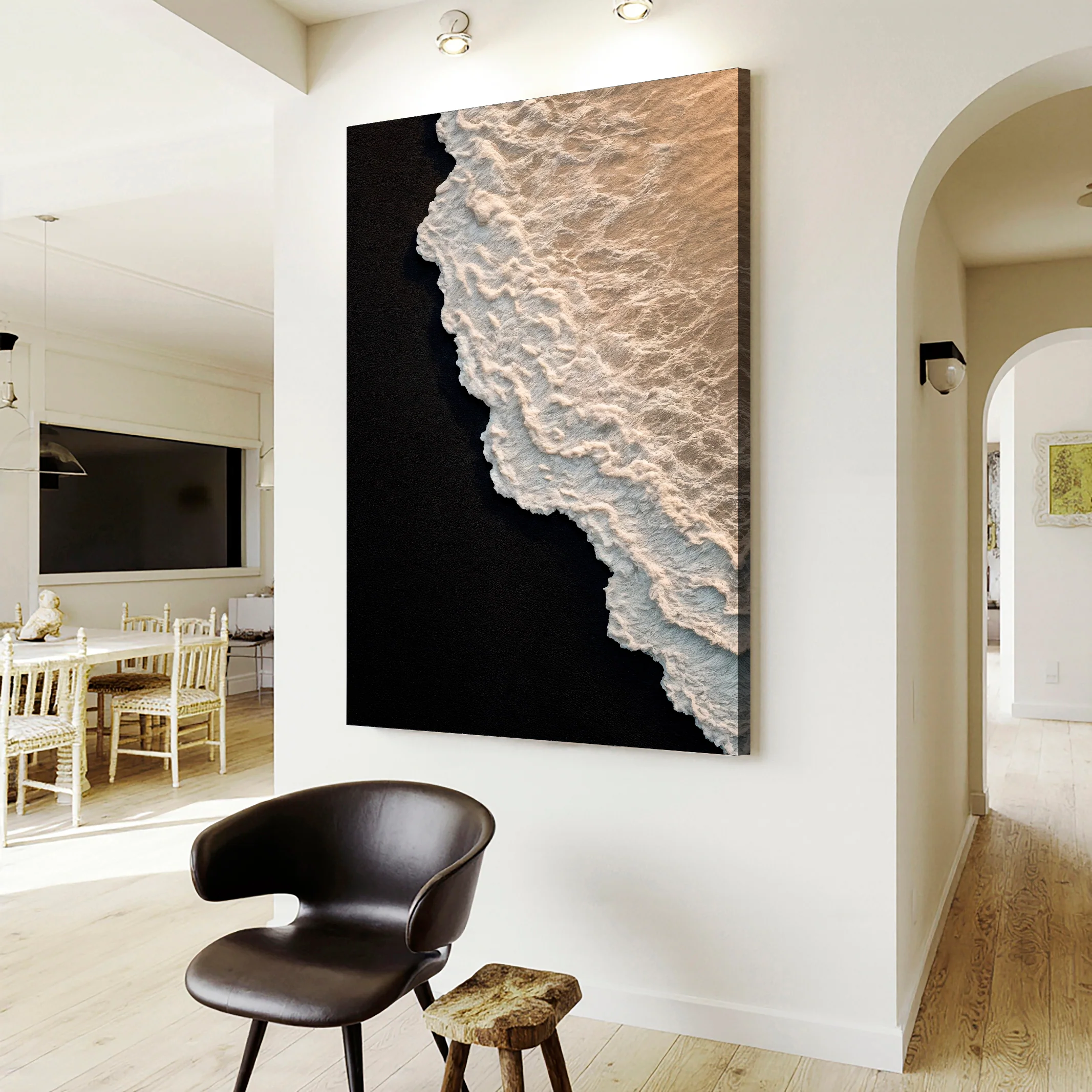 Black Sand Beach Abstract Wall Art - Image 2