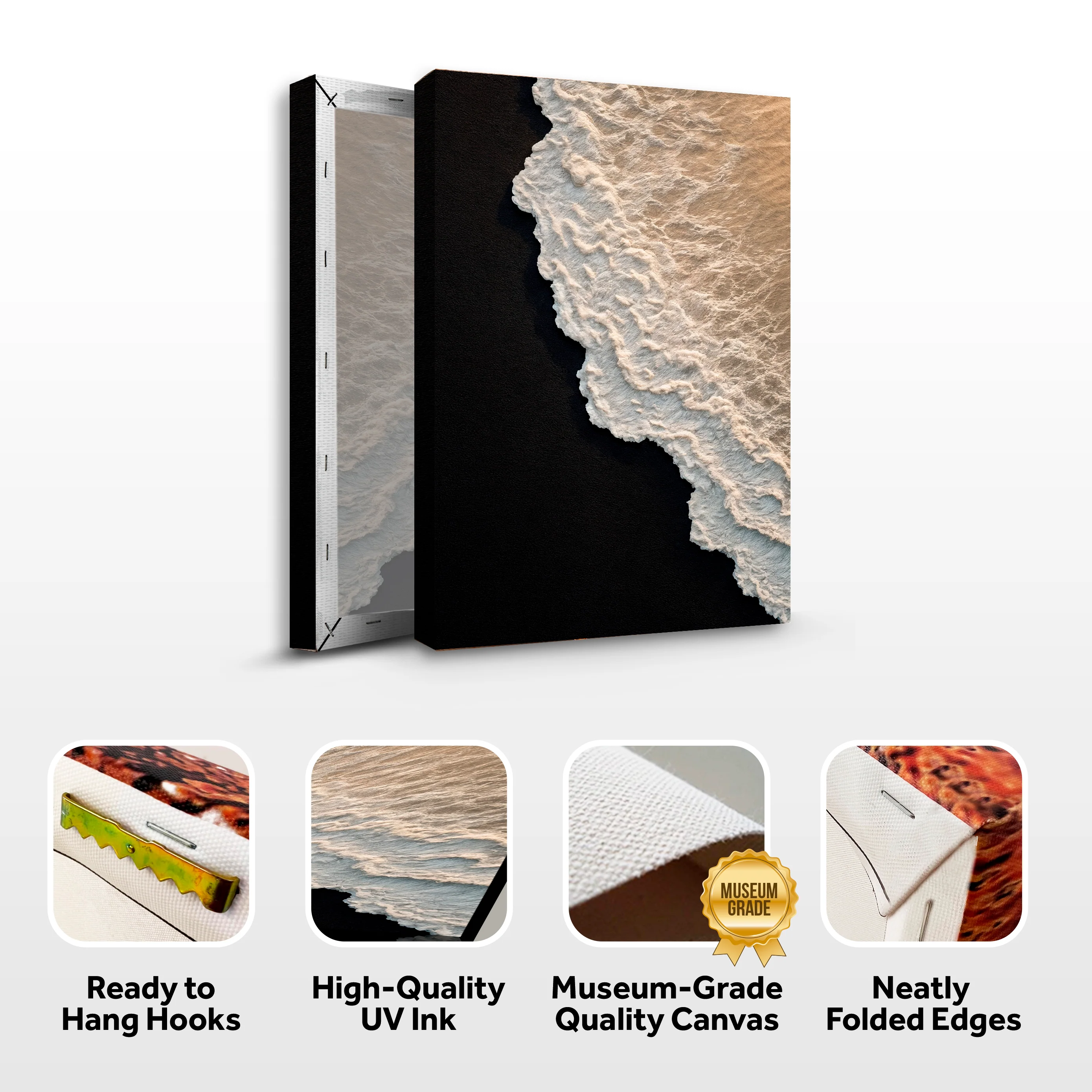 Black Sand Beach Abstract Wall Art - Image 8