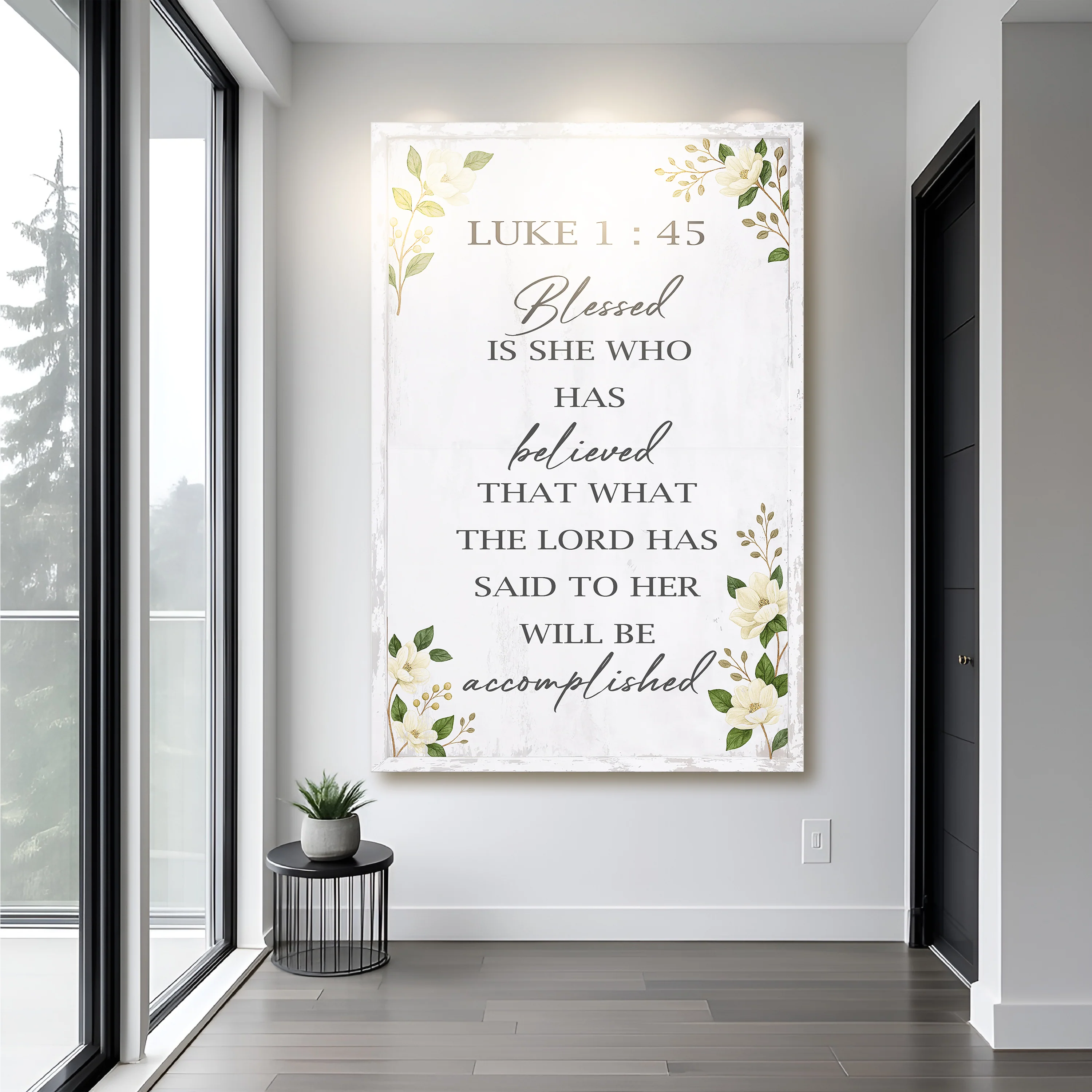 Blessed Is She Who Has Believed - Luke 1:45 Faith Wall Art II - Image 5