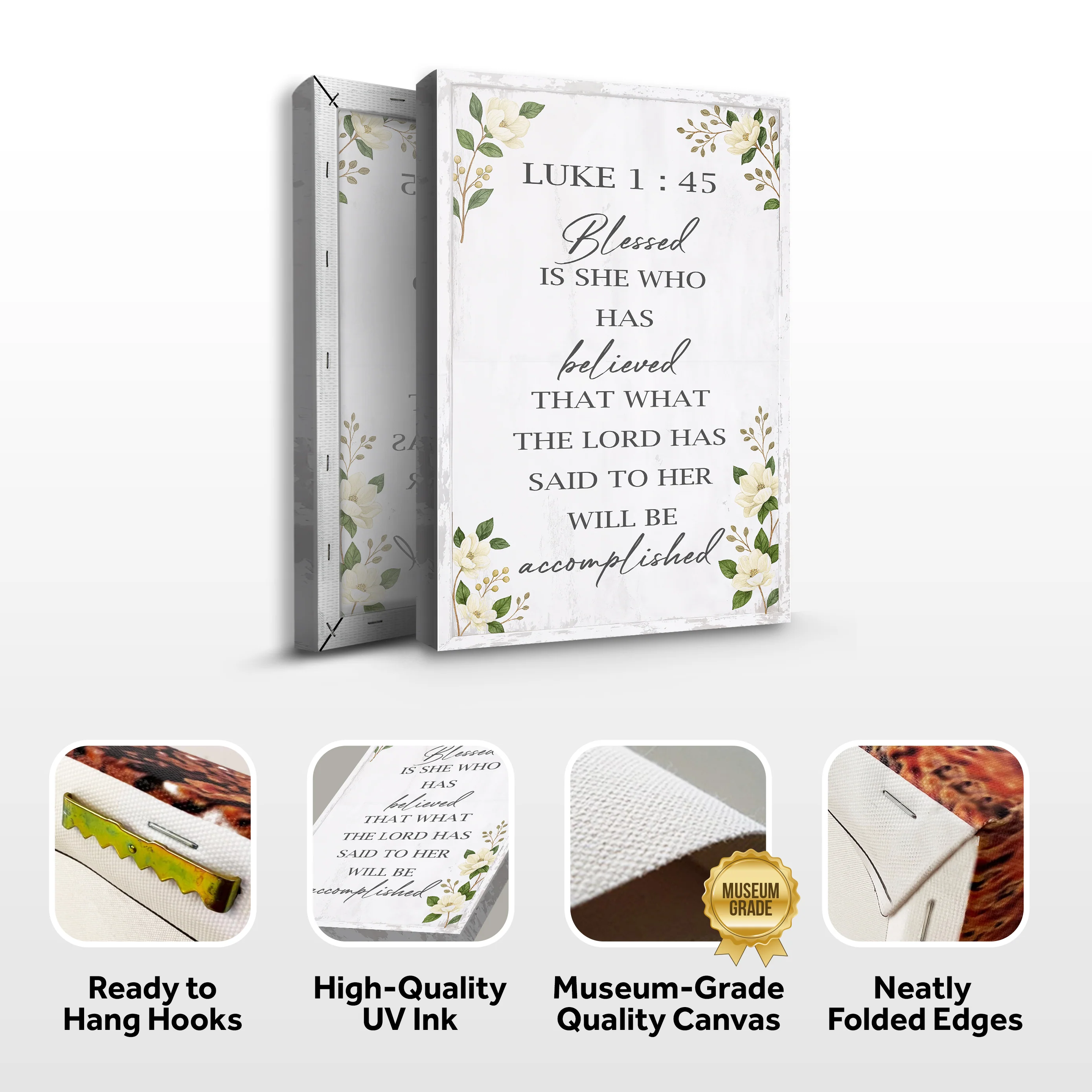 Blessed Is She Who Has Believed - Luke 1:45 Faith Wall Art II - Image 8