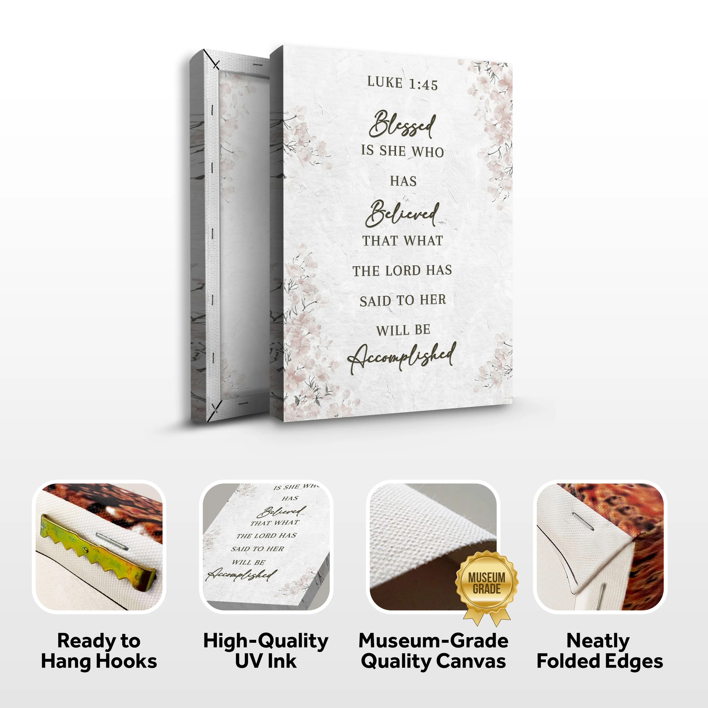 Blessed Is She Who Has Believed - Luke 1:45 Faith Wall Art III - Image 8