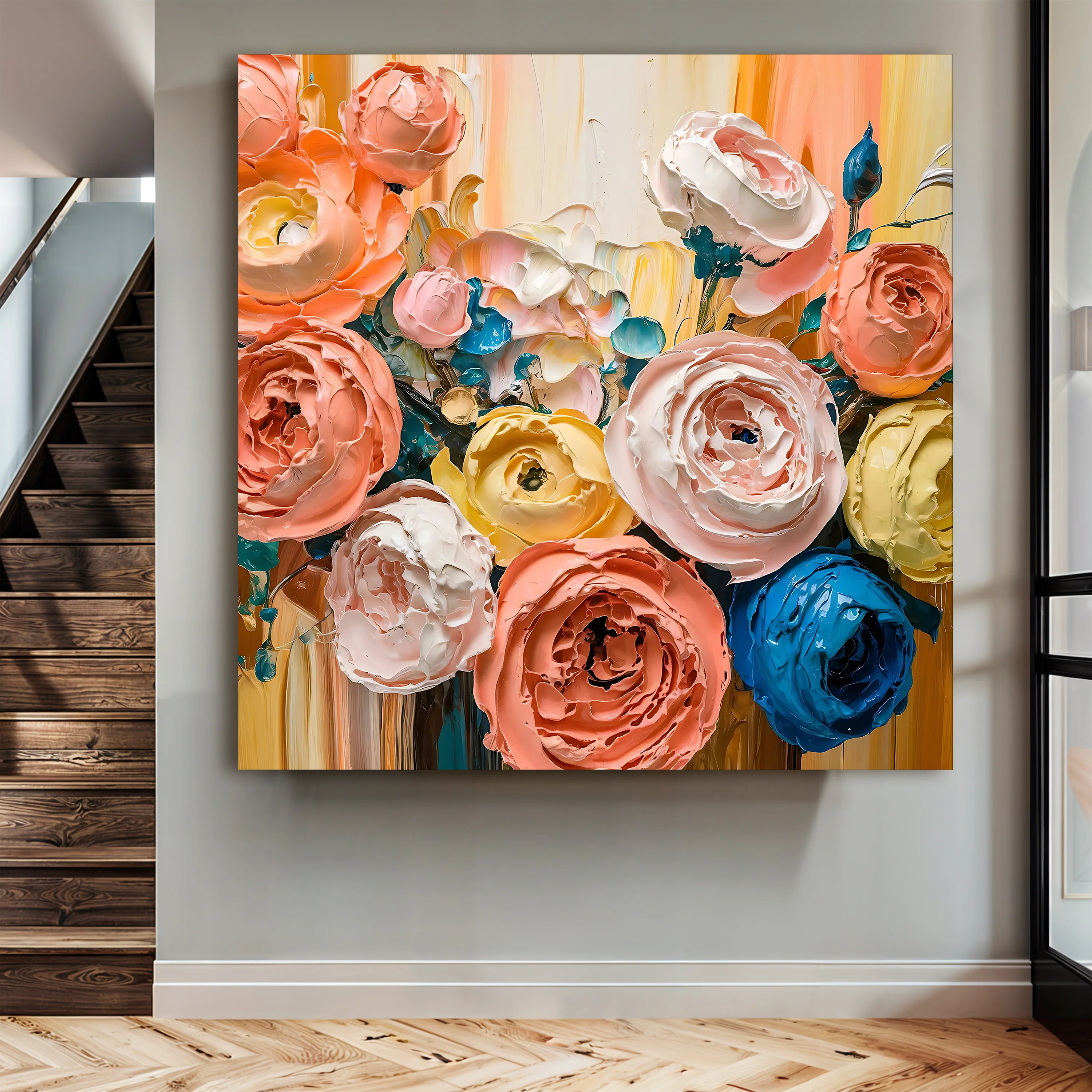 Blooming Bouquet Impasto Wall Art - Image 3