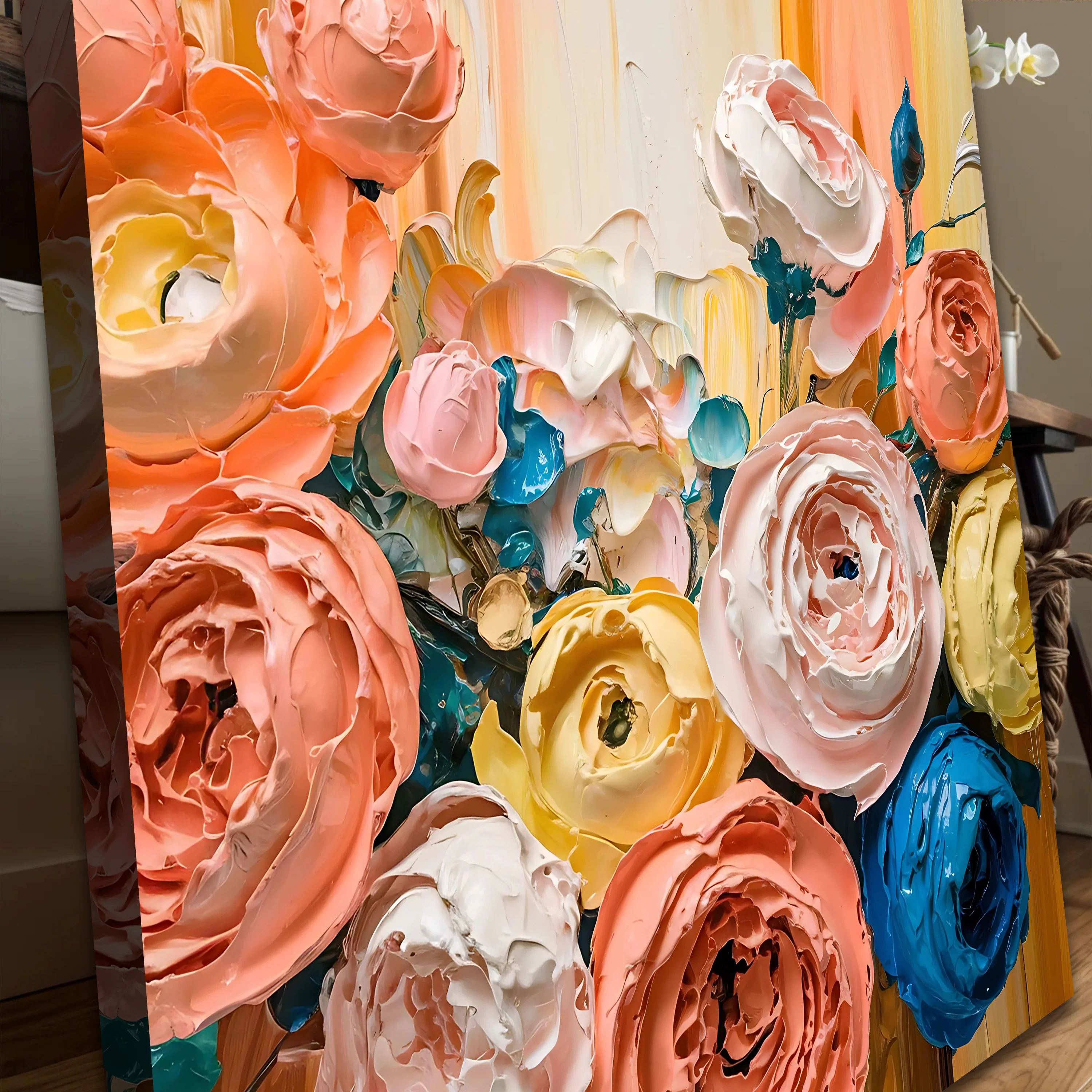 Blooming Bouquet Impasto Wall Art - Image 4