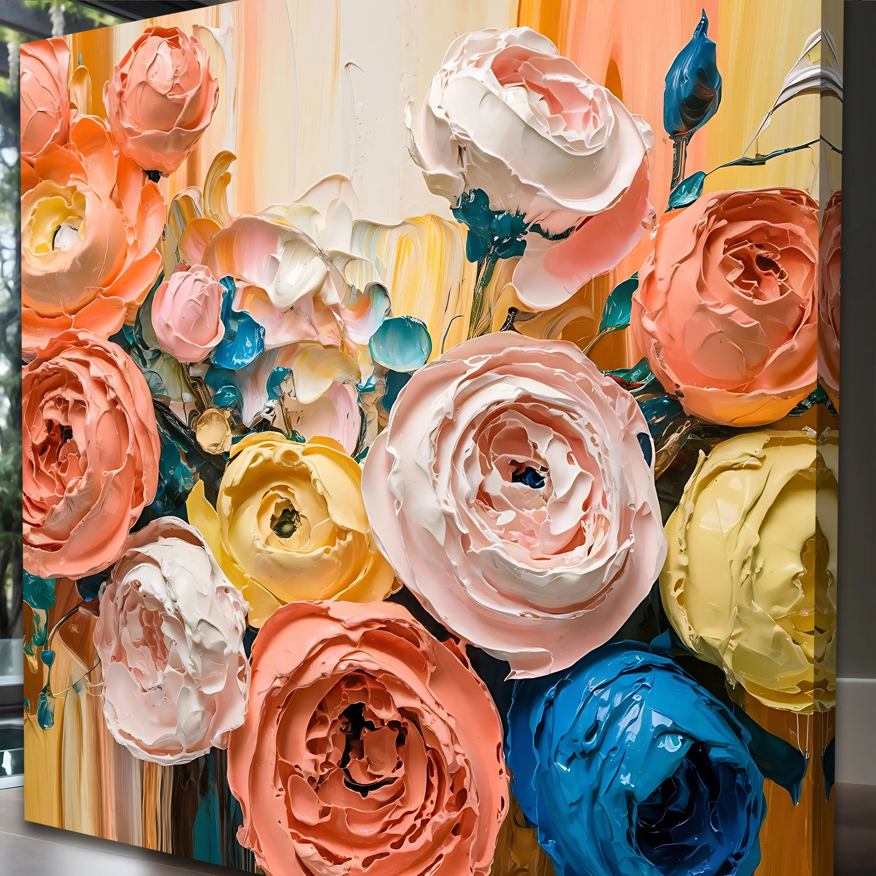 Blooming Bouquet Impasto Wall Art - Image 5
