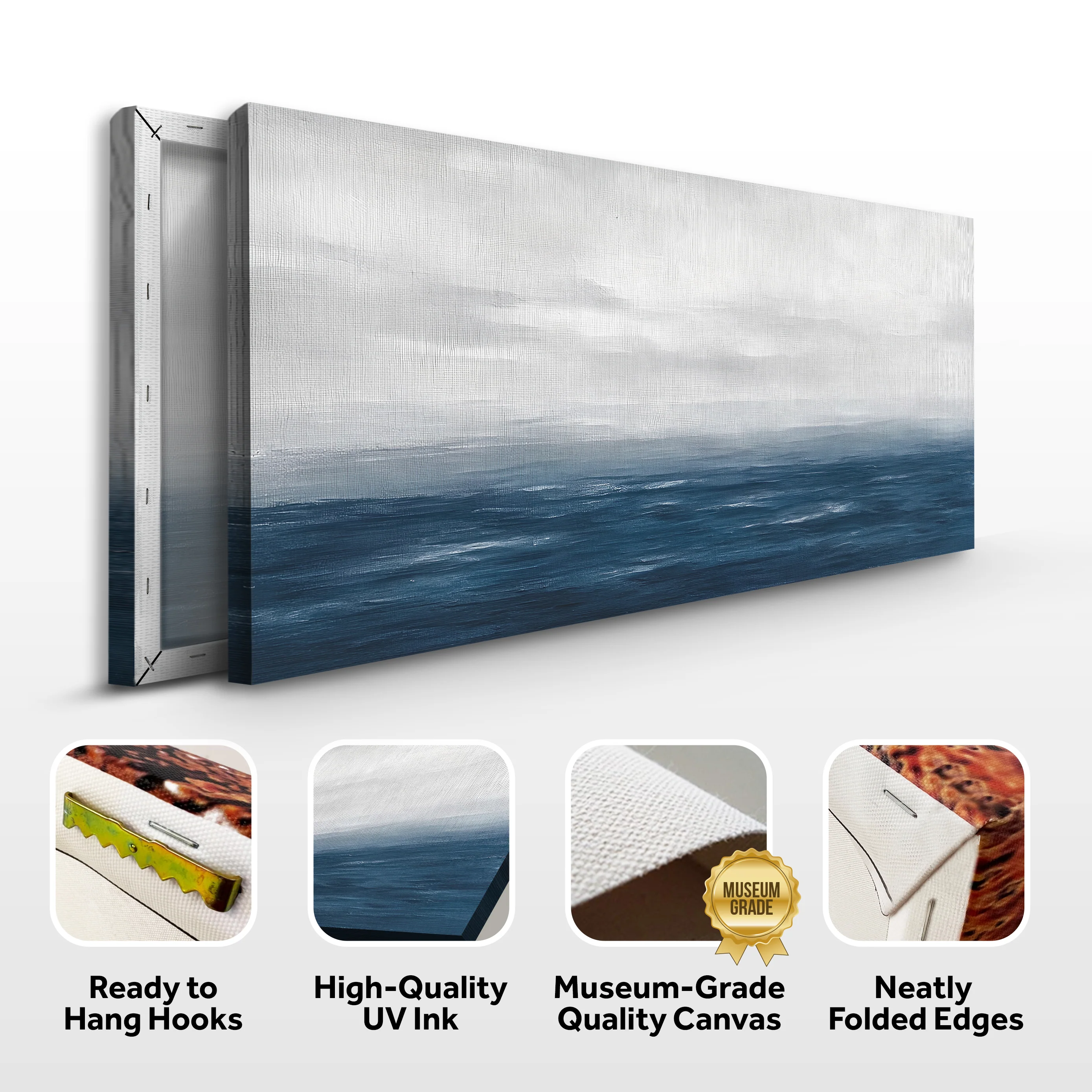 Blue Ocean Abstract Wall Art - Image 8
