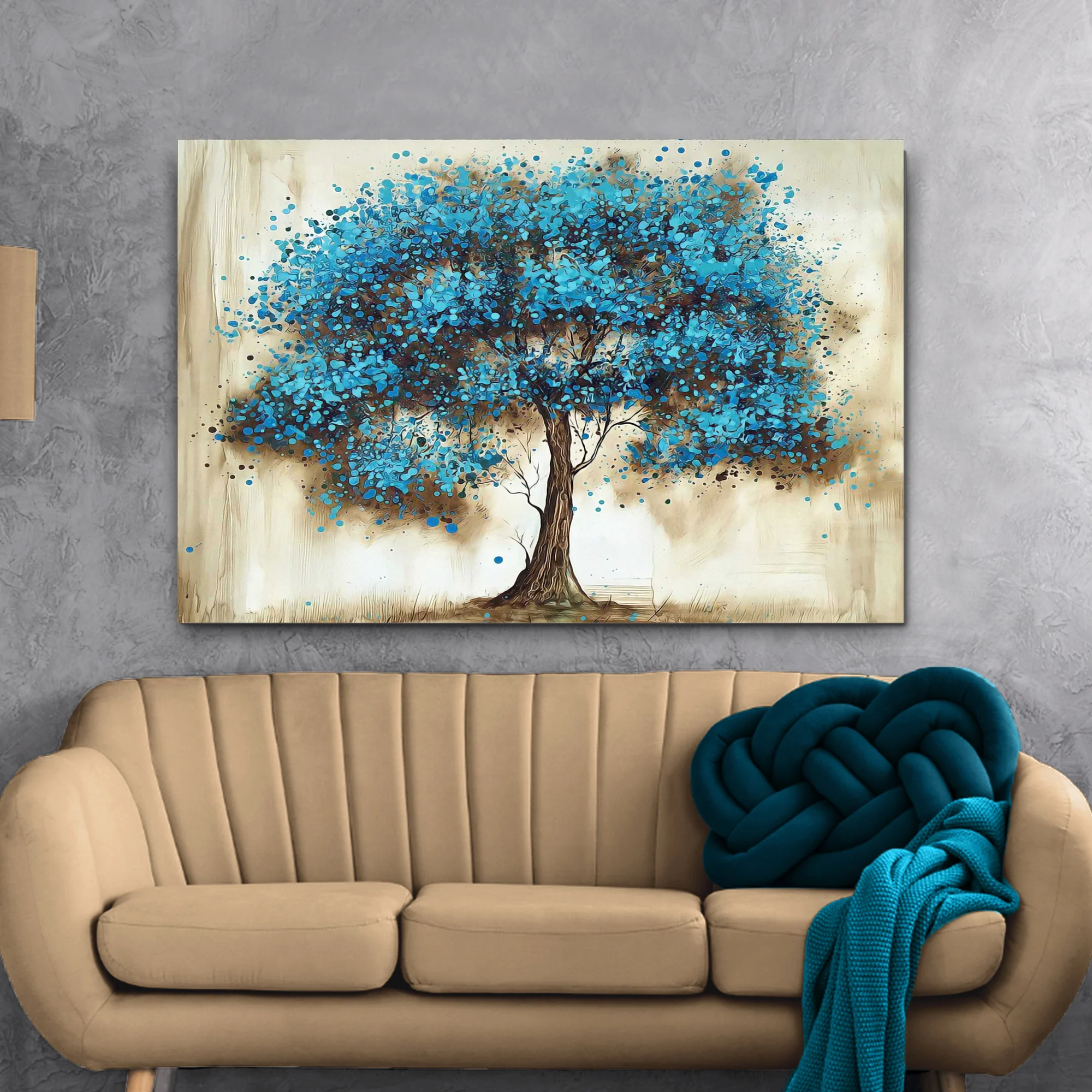 Blue Tree Canvas Wall Art - Image 3