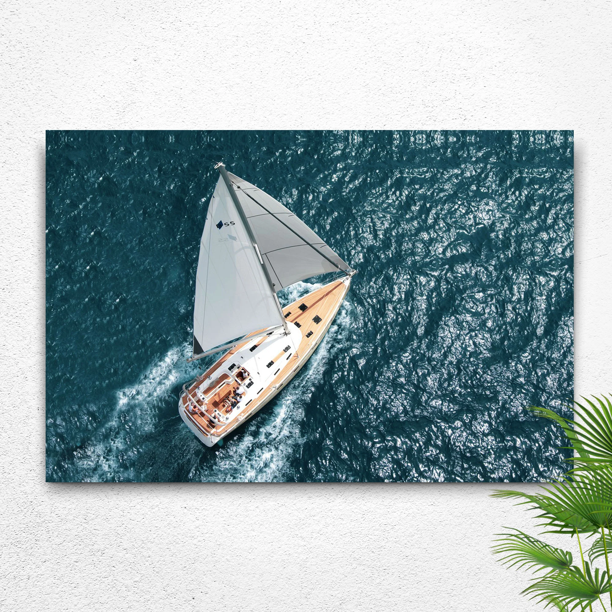 Boat Yacht Adrift Canvas Wall Art - Image 3