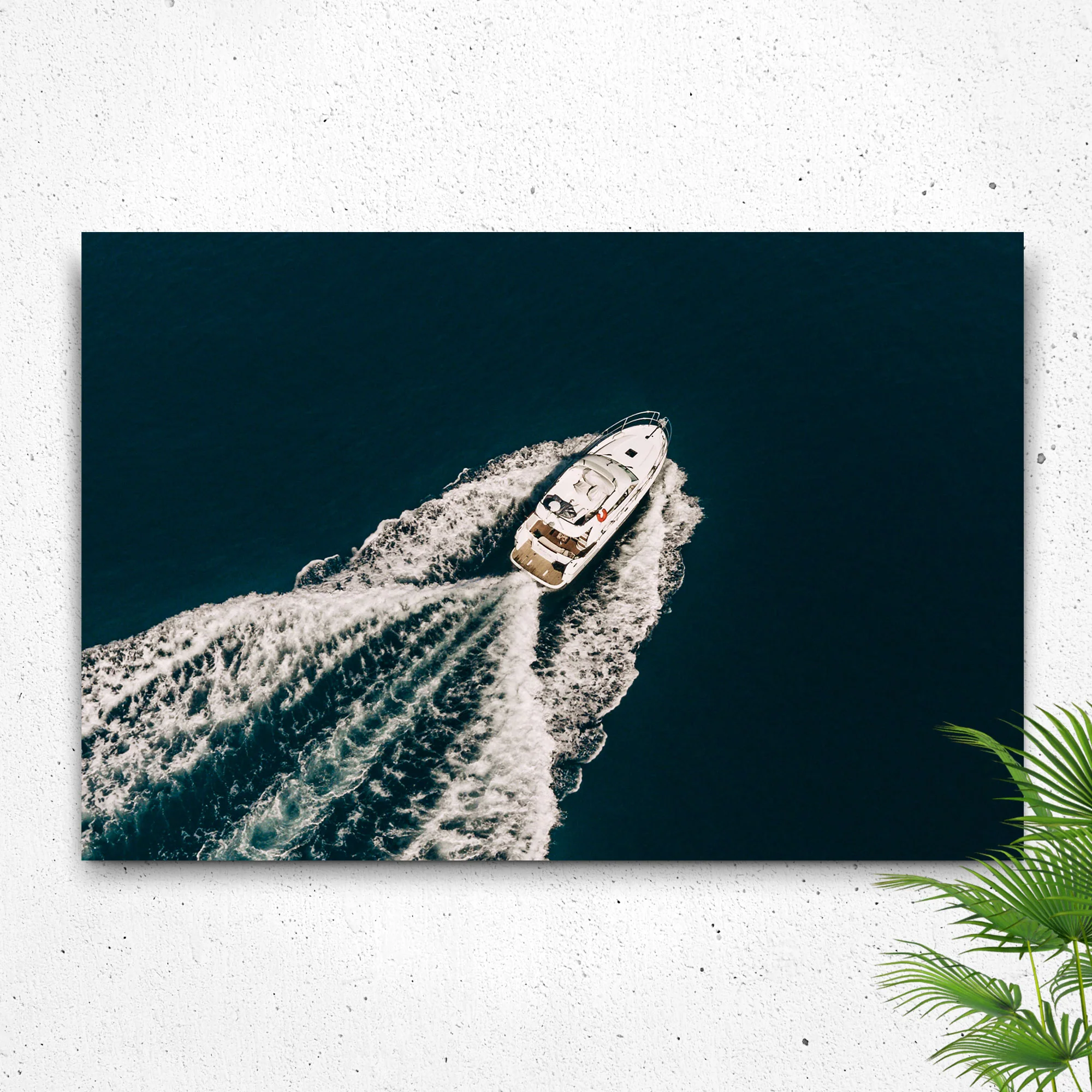 Boat Yacht Speeding Canvas Wall Art - Image 3