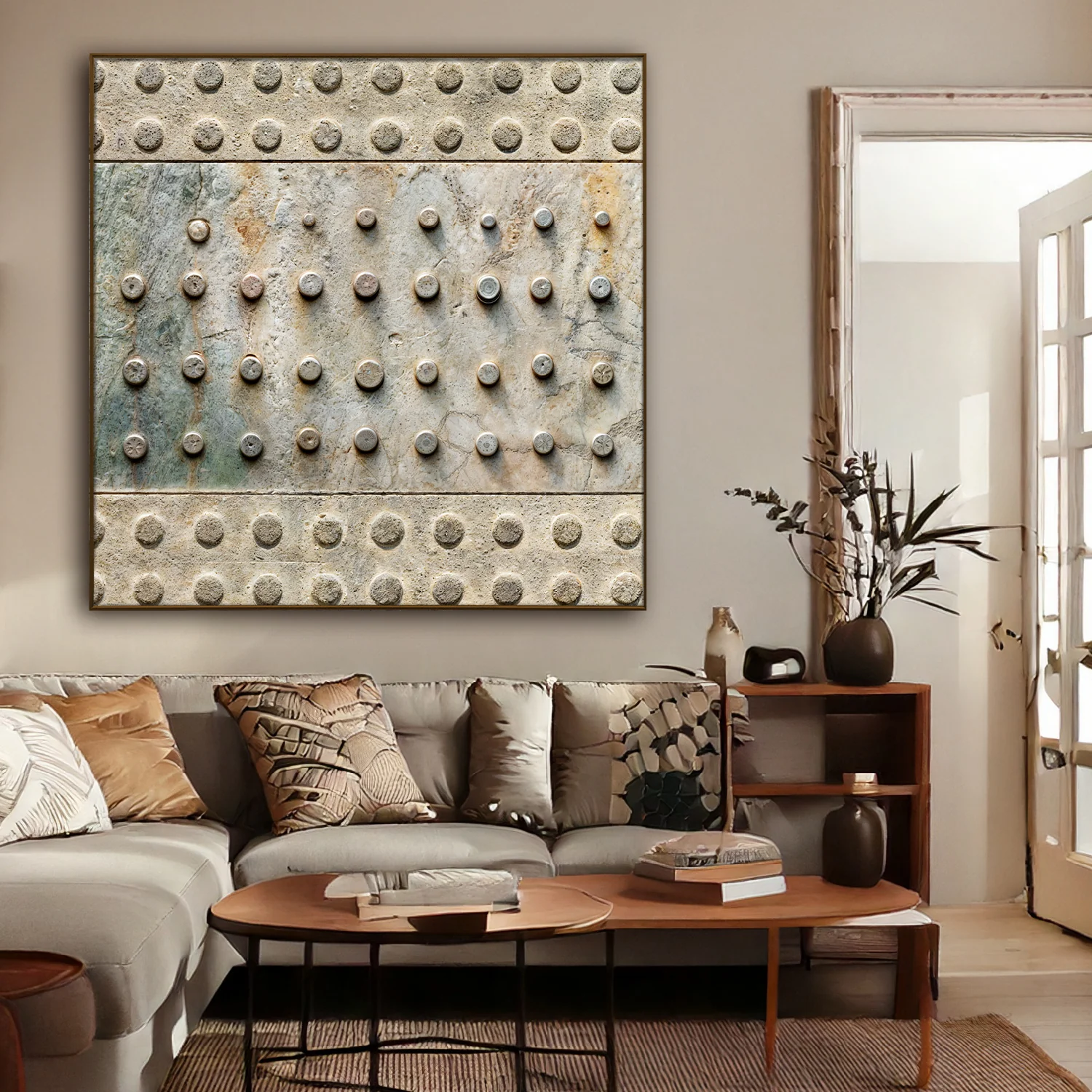 Brown Minimalist Abstract Wall Art - Image 3