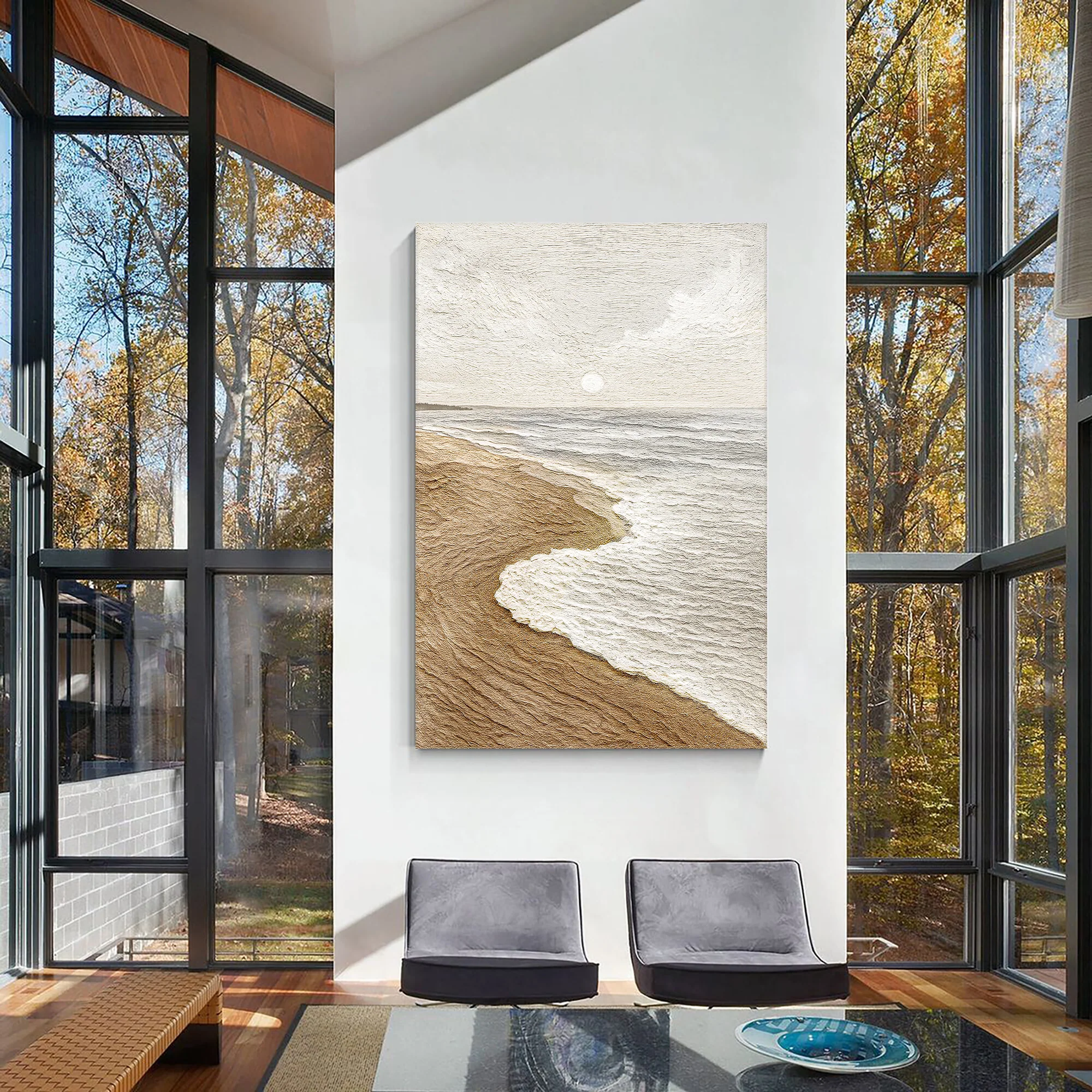 Calm Shoreline Abstract Wall Art - Image 2