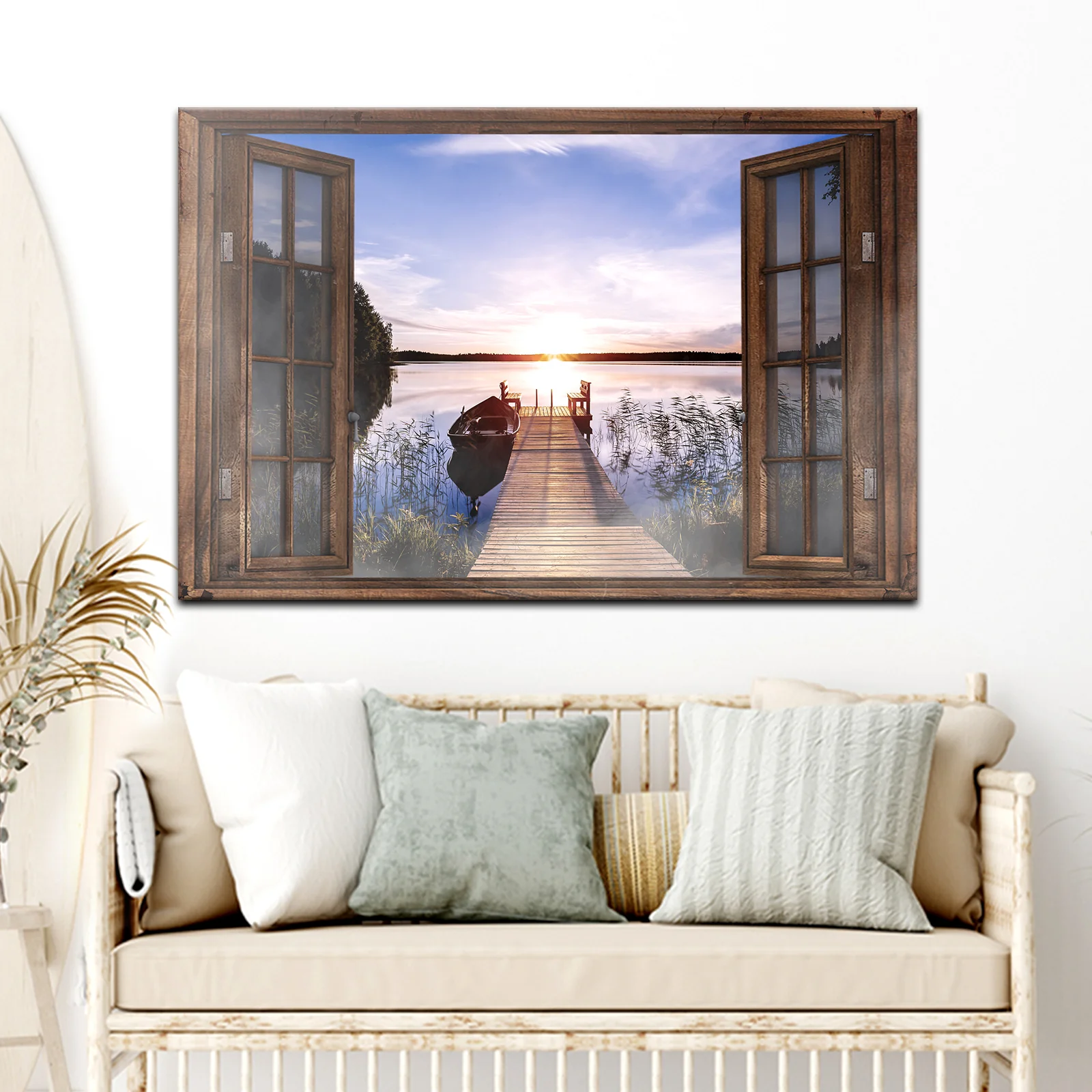 Calming Lake Scenery Canvas Wall Art - Image 6
