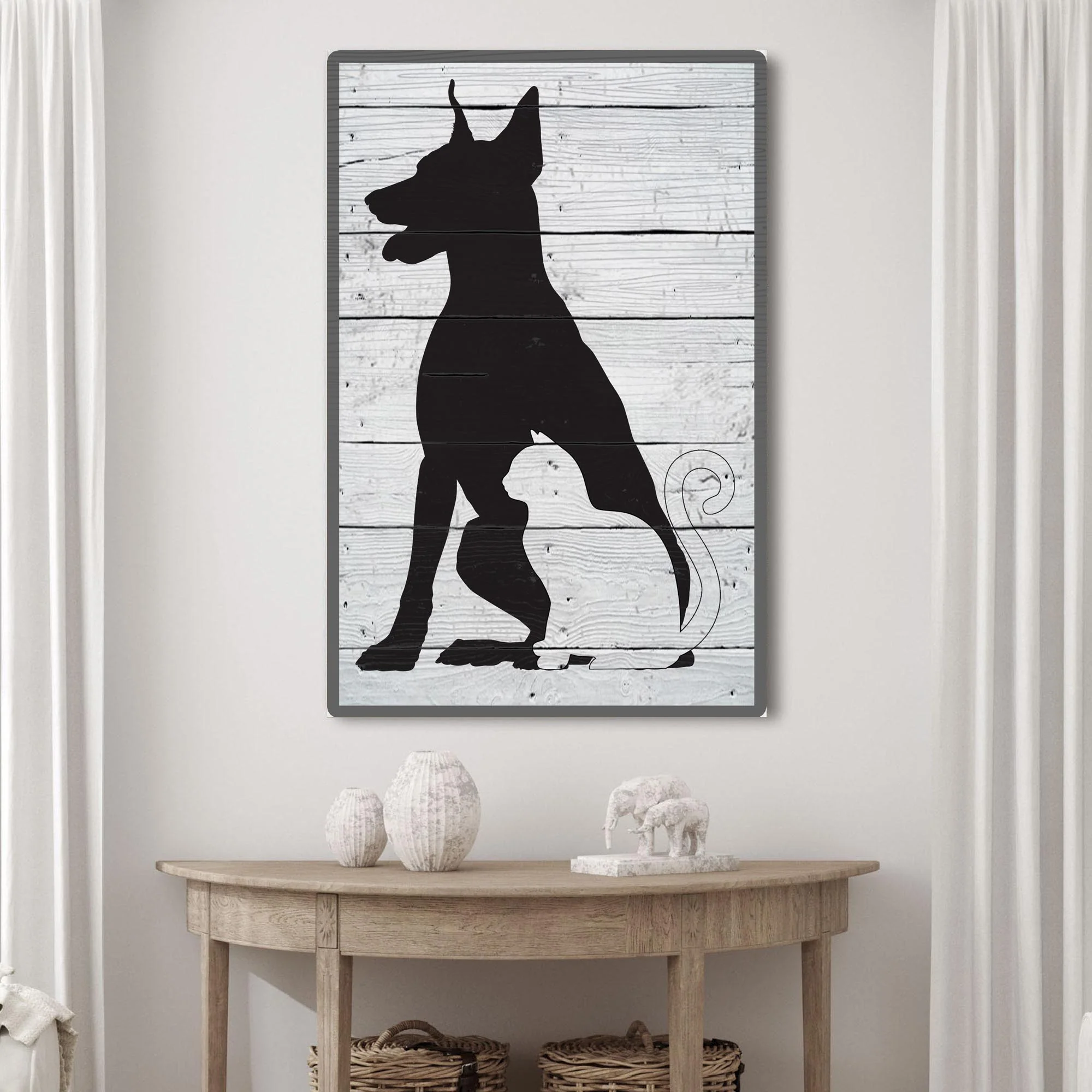 Cat And Dog Pet Canvas Wall Art