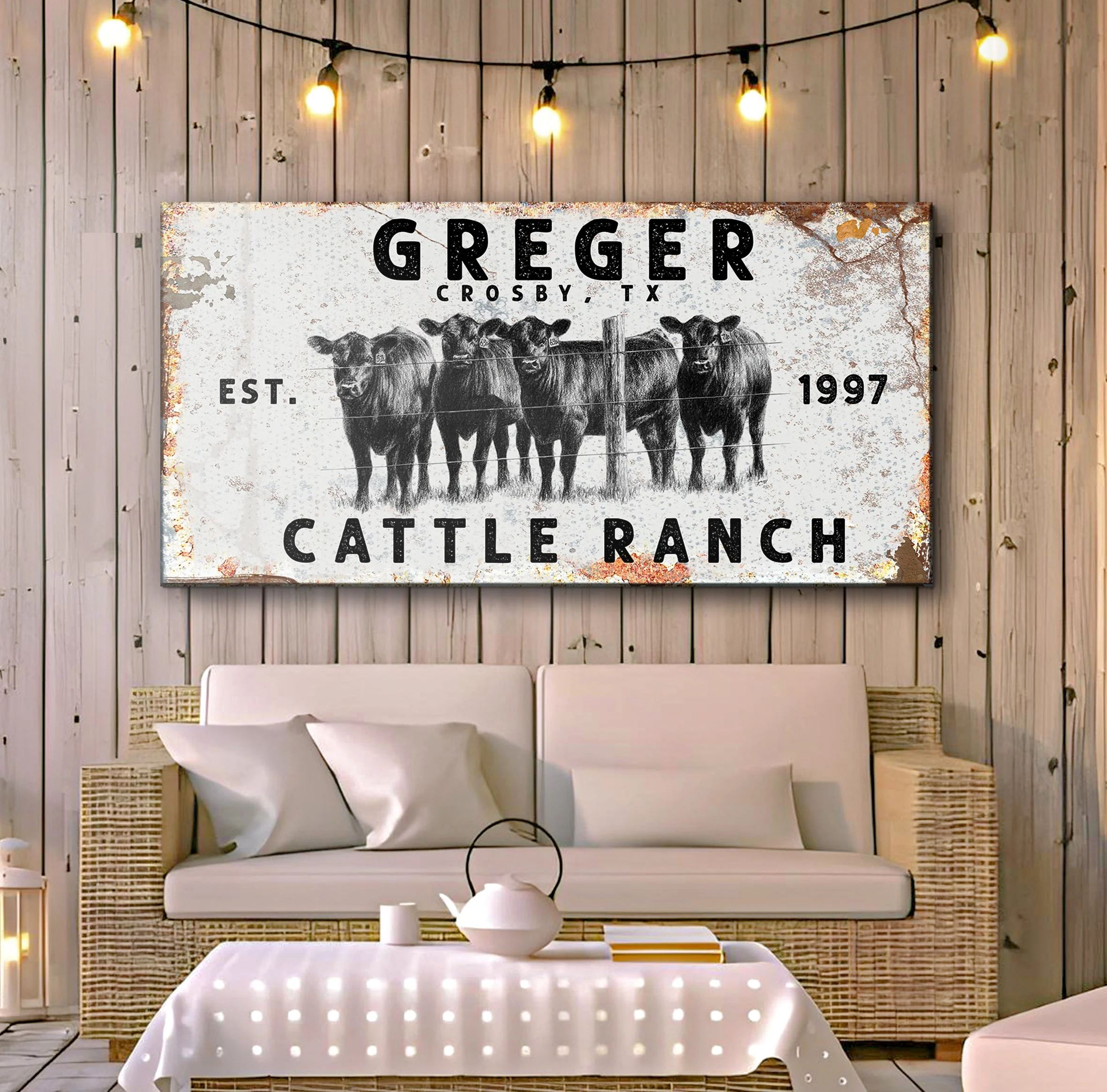 Cattle Ranch Rustic Sign - Image 2