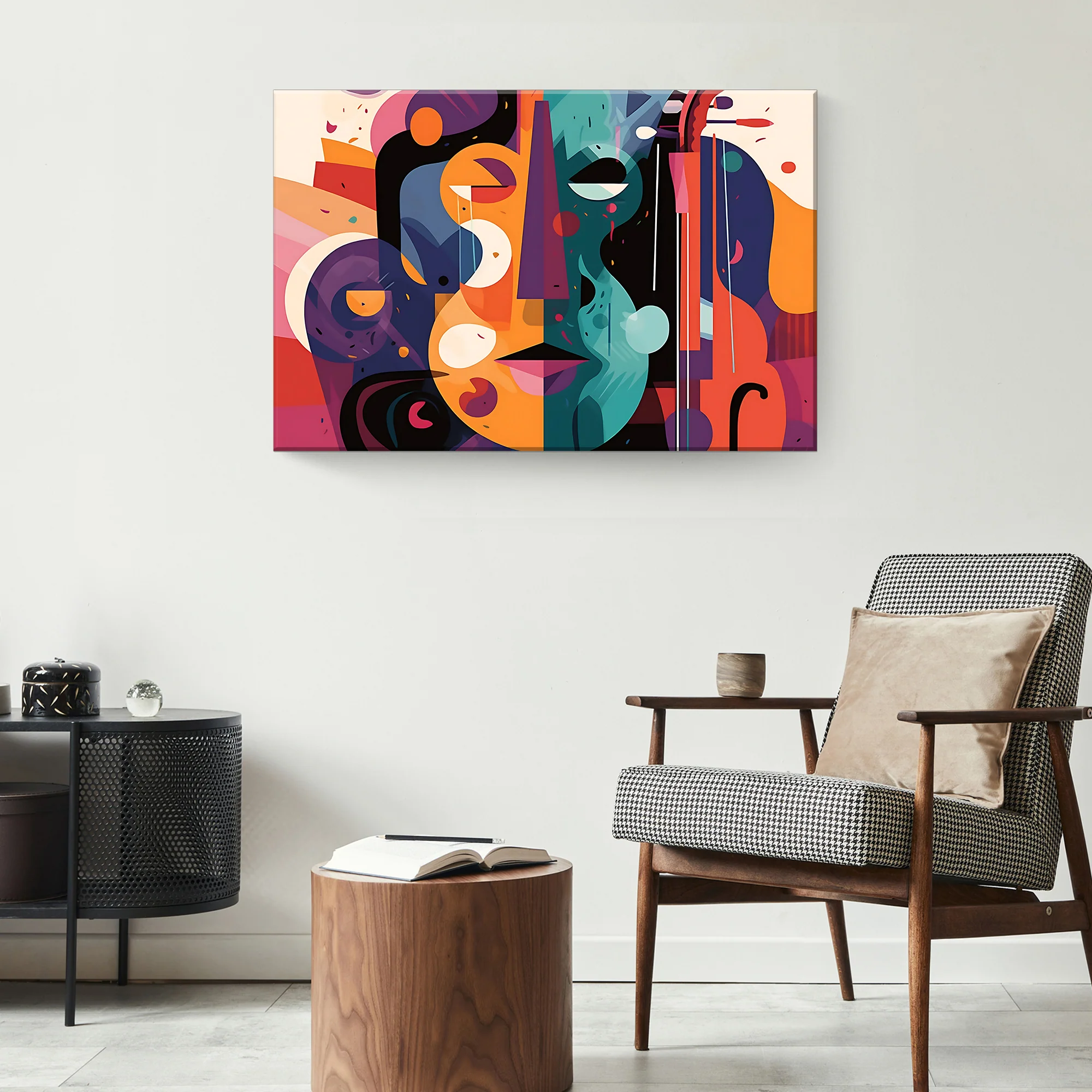 Cello Abstract Canvas Wall Art - Image 2