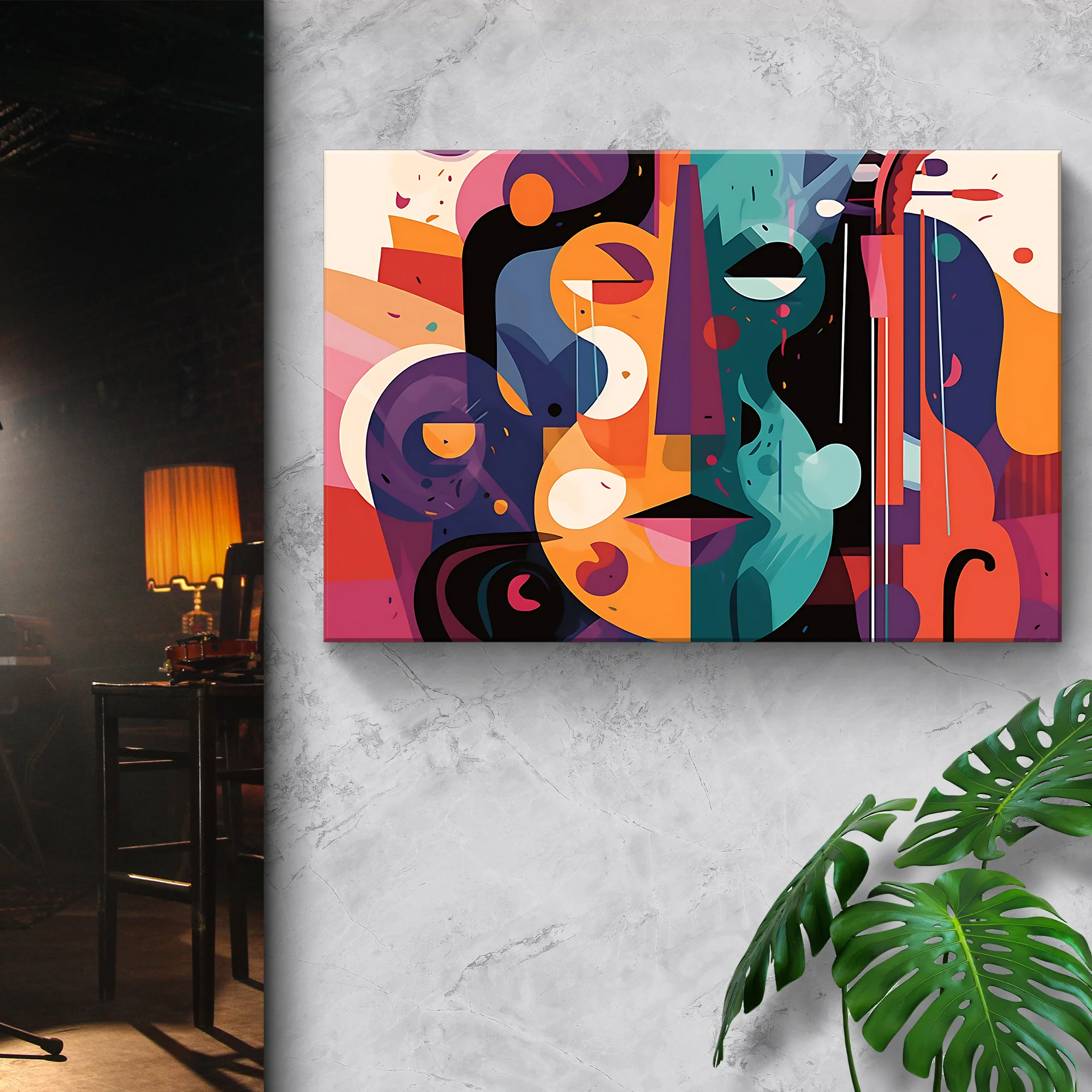 Cello Abstract Canvas Wall Art - Image 3