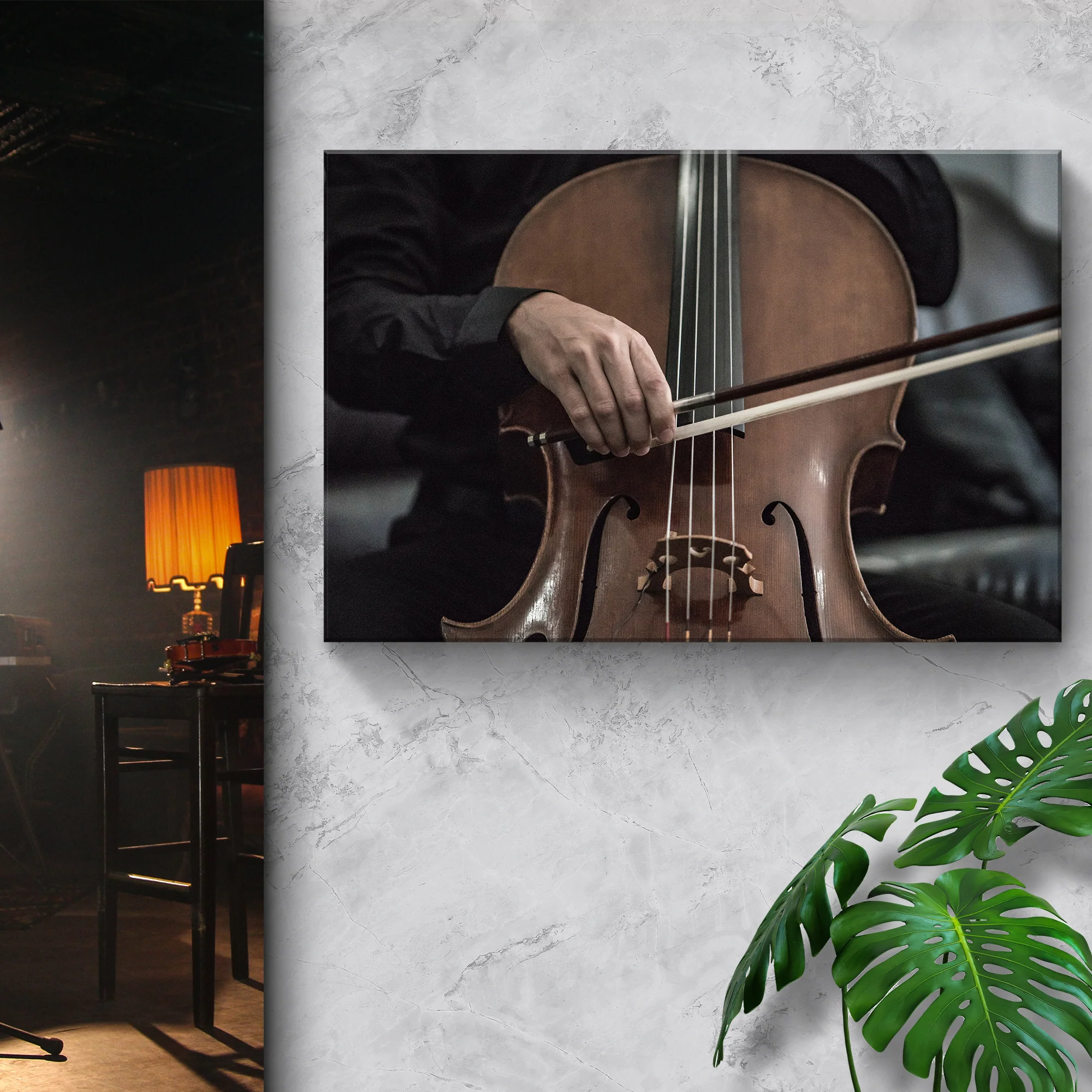 Cello Playing Canvas Wall Art - Image 3