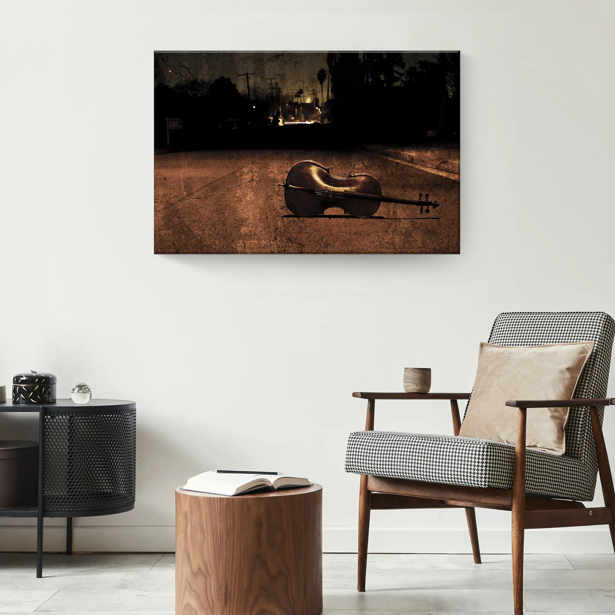 Cello Rustic Canvas Wall Art - Image 2