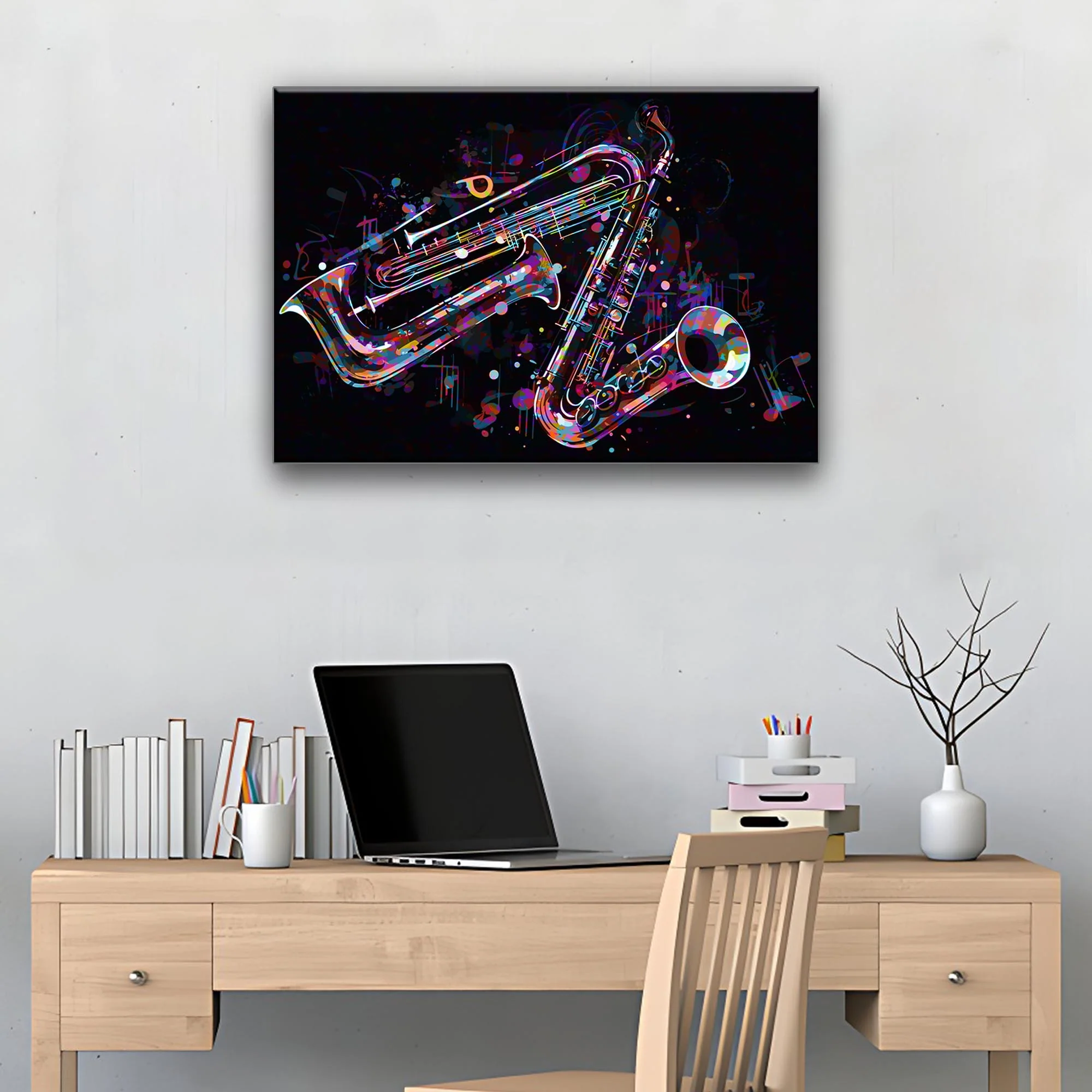 Clarinet Abstract Canvas Wall Art - Image 2