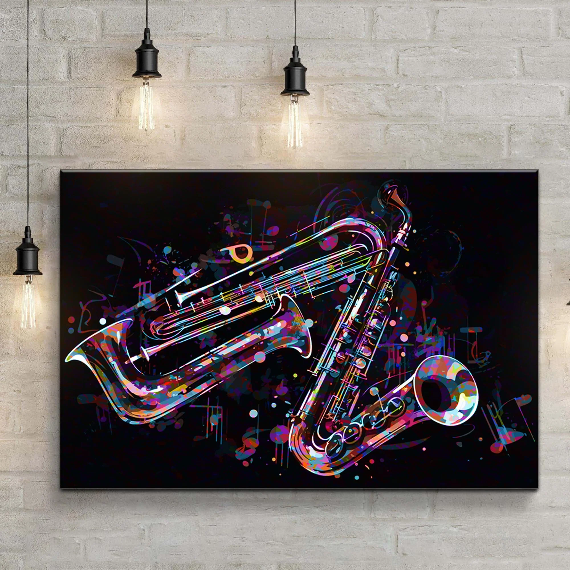 Clarinet Abstract Canvas Wall Art - Image 3