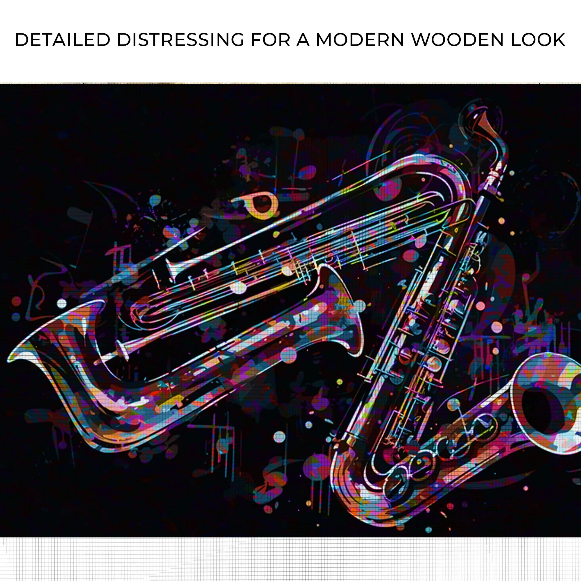 Clarinet Abstract Canvas Wall Art - Image 4