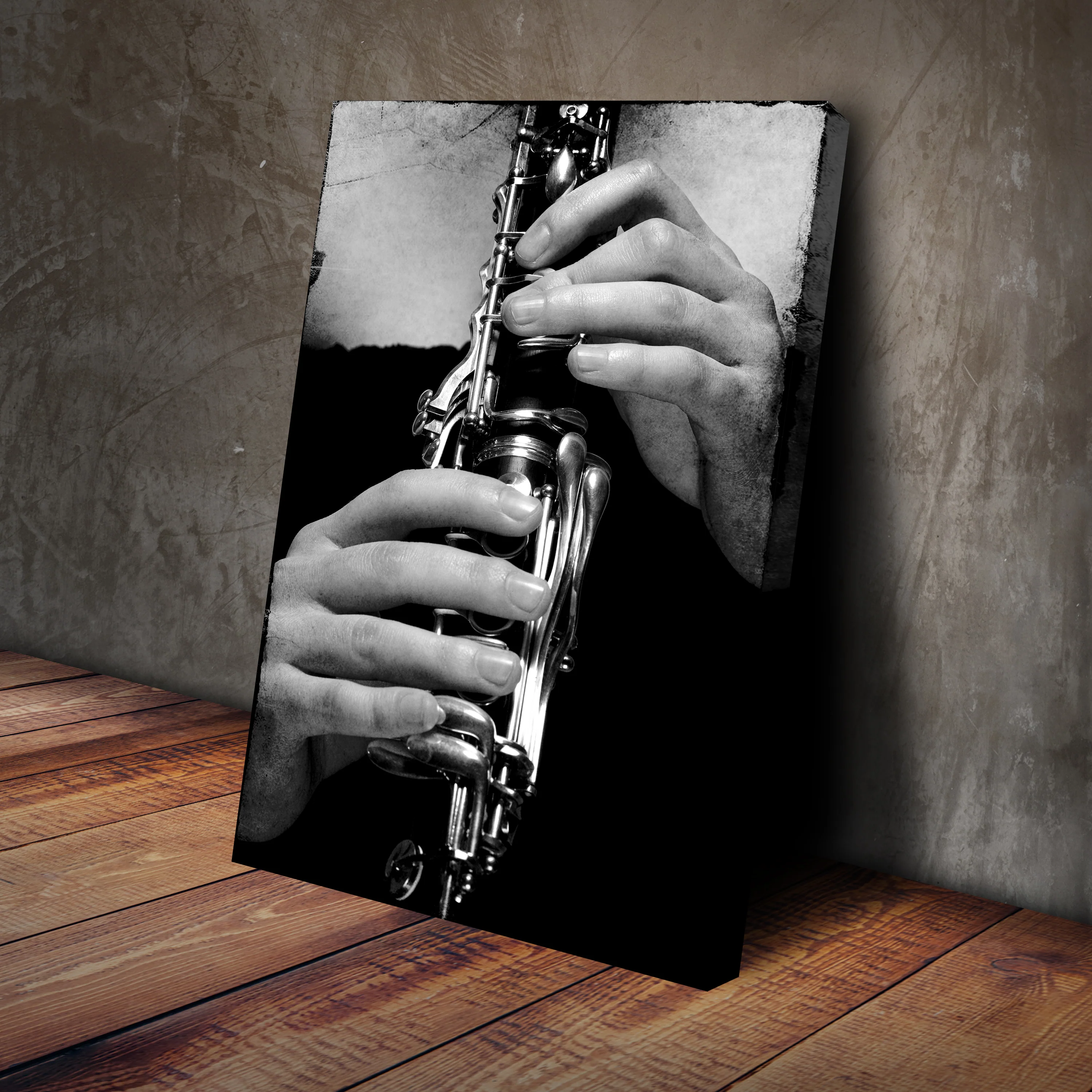 Clarinet Playing Canvas Wall Art