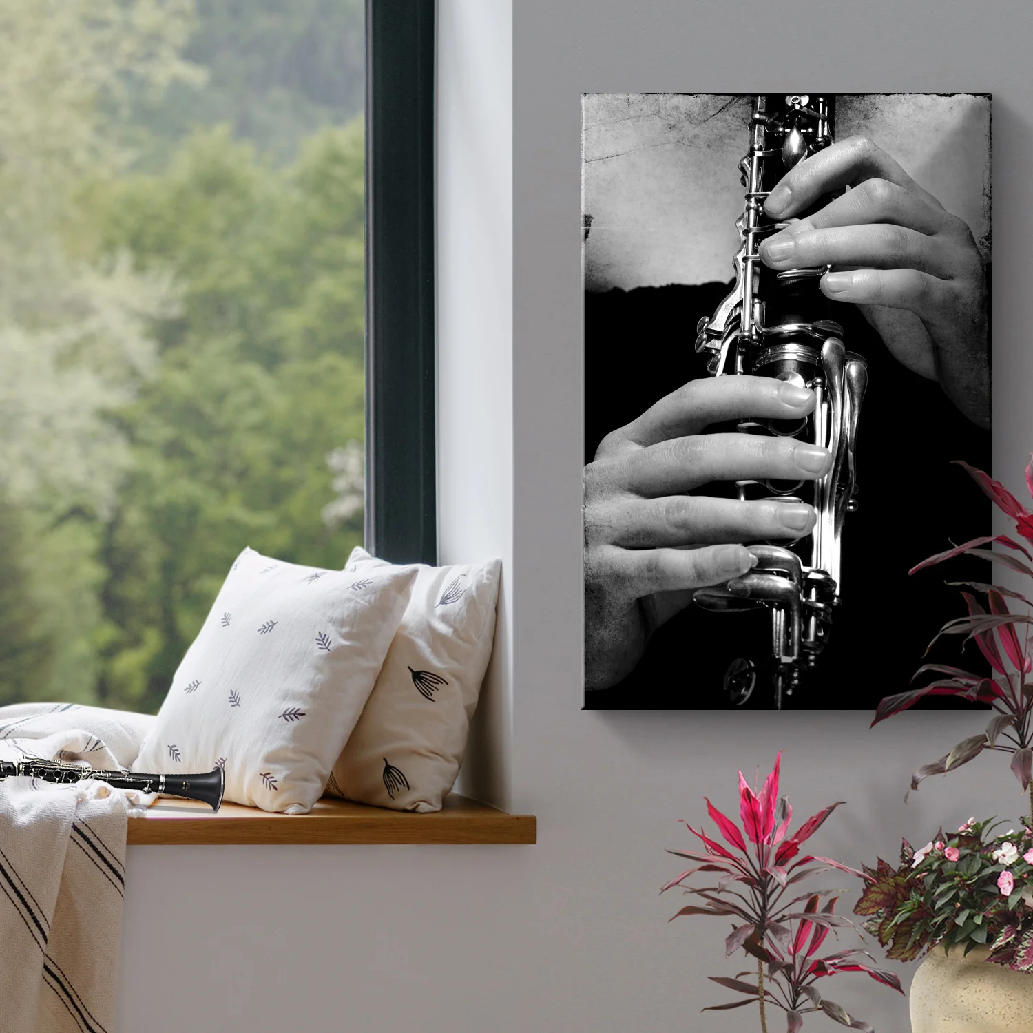 Clarinet Playing Canvas Wall Art - Image 2