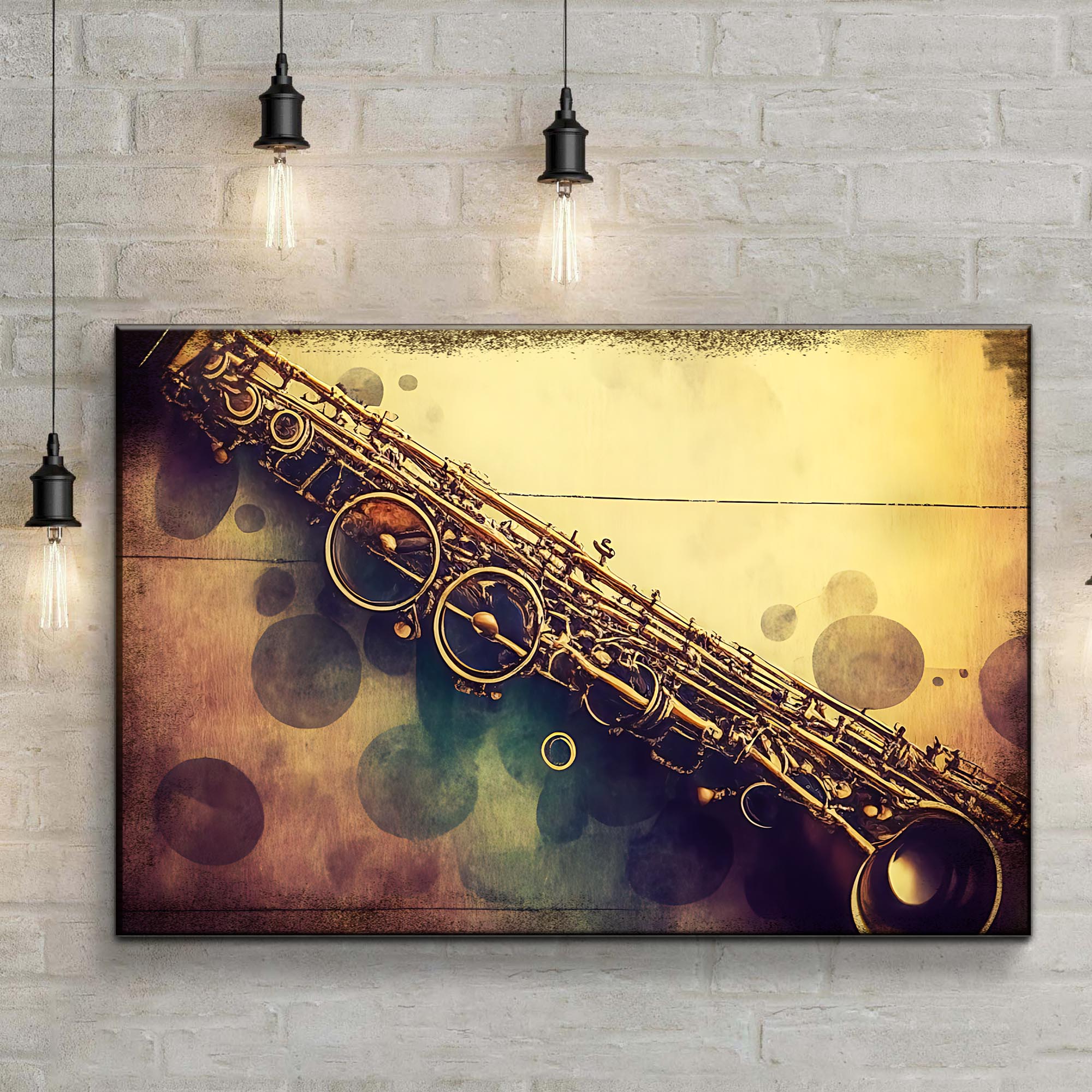 Clarinet Retro Canvas Wall Art - Image 3
